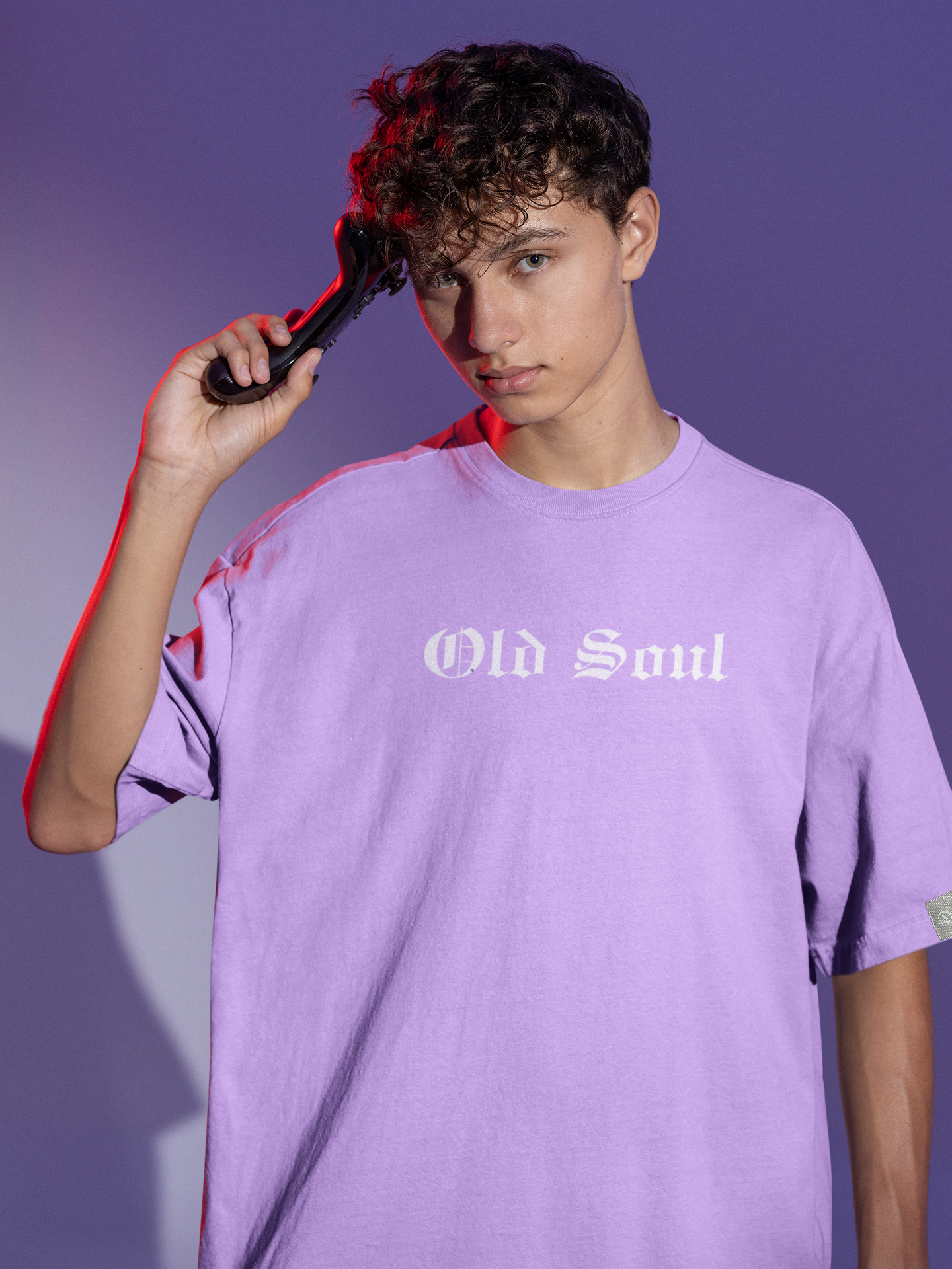 OLD SOUL Typography Printed Oversized T-Shirt