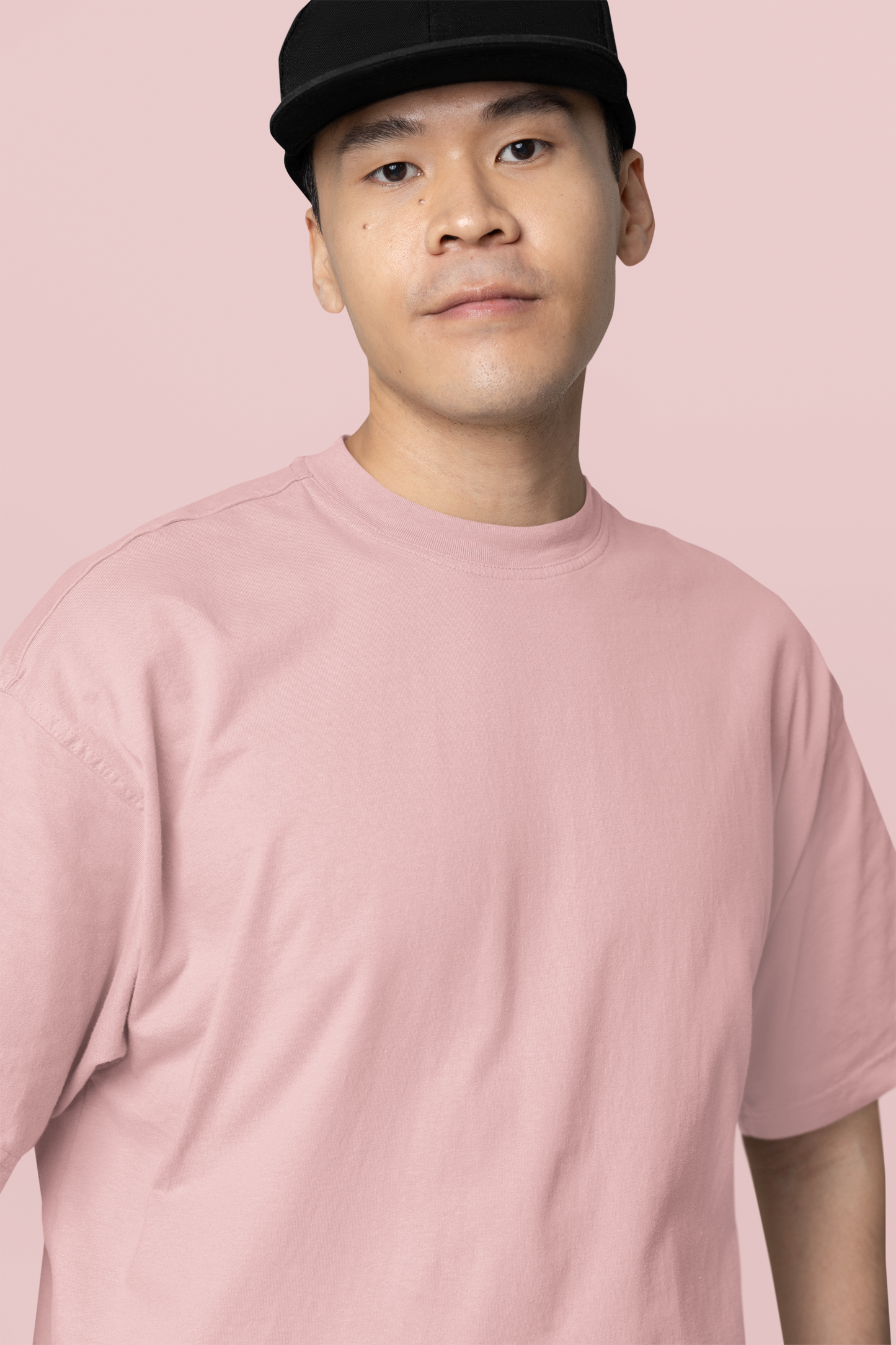 Baby Pink Classic Casuals Plain Oversized T-shirt