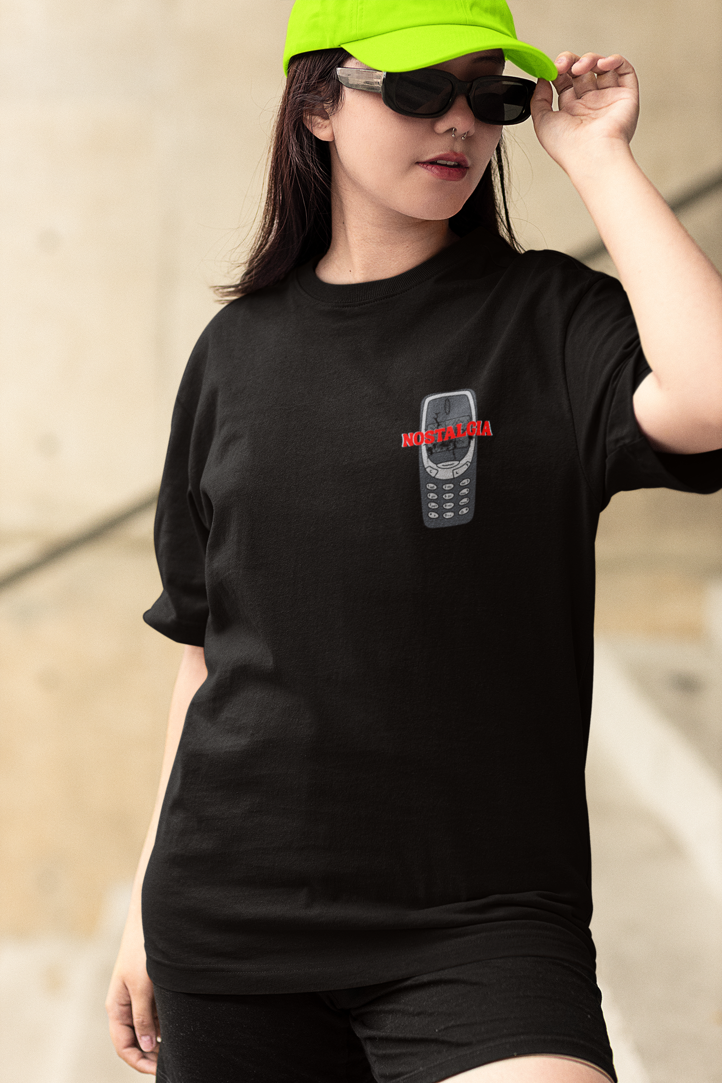 Nostalgia Graphic Printed Oversized T-shirt