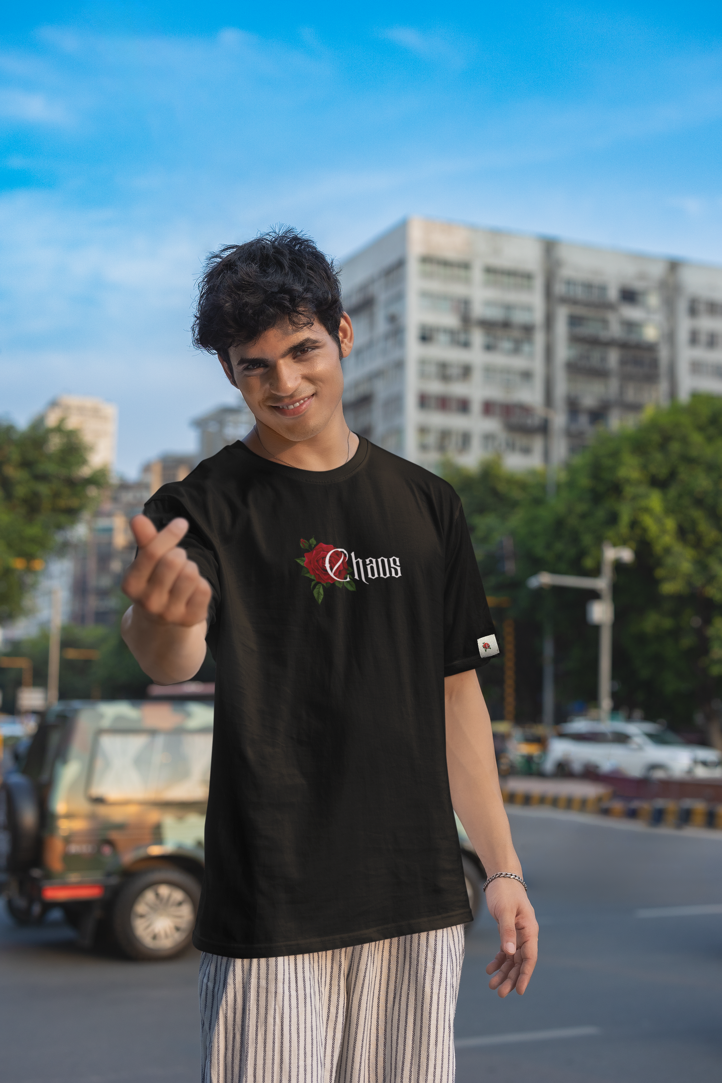 CHAOS Graphic Printed Oversized T-Shirt