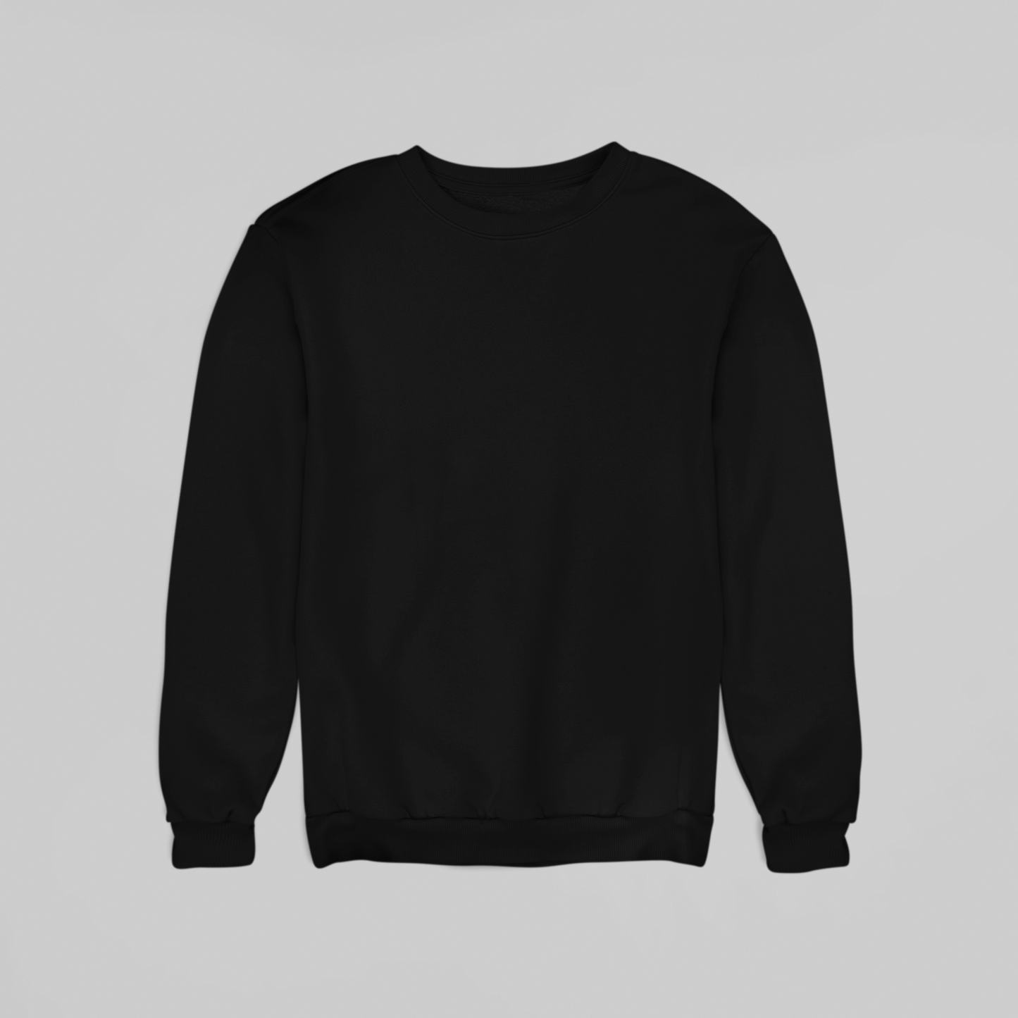 Black Solid Plain Sweatshirt Men