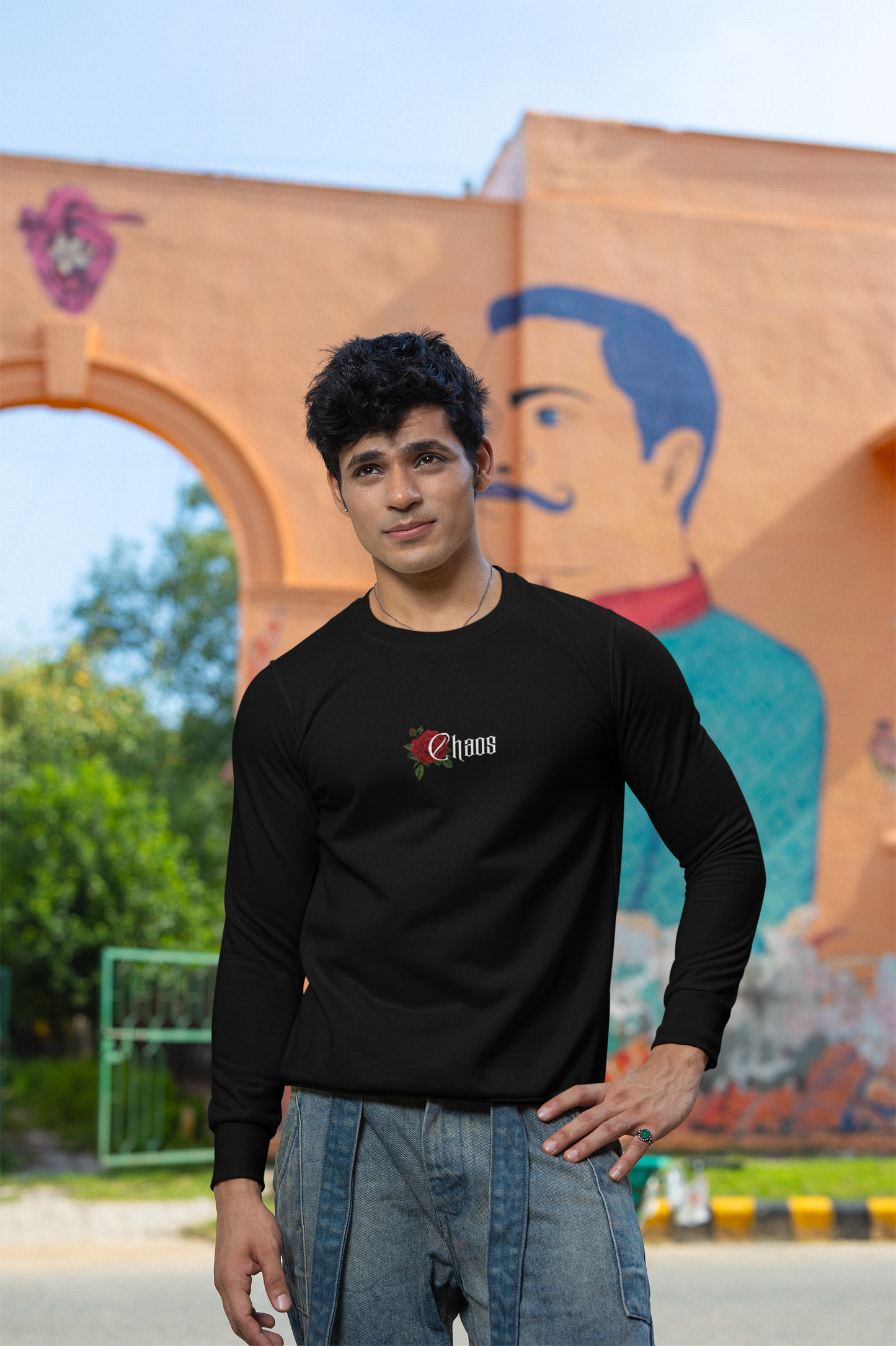 Black Graphic Printed Sweatshirt Unisex