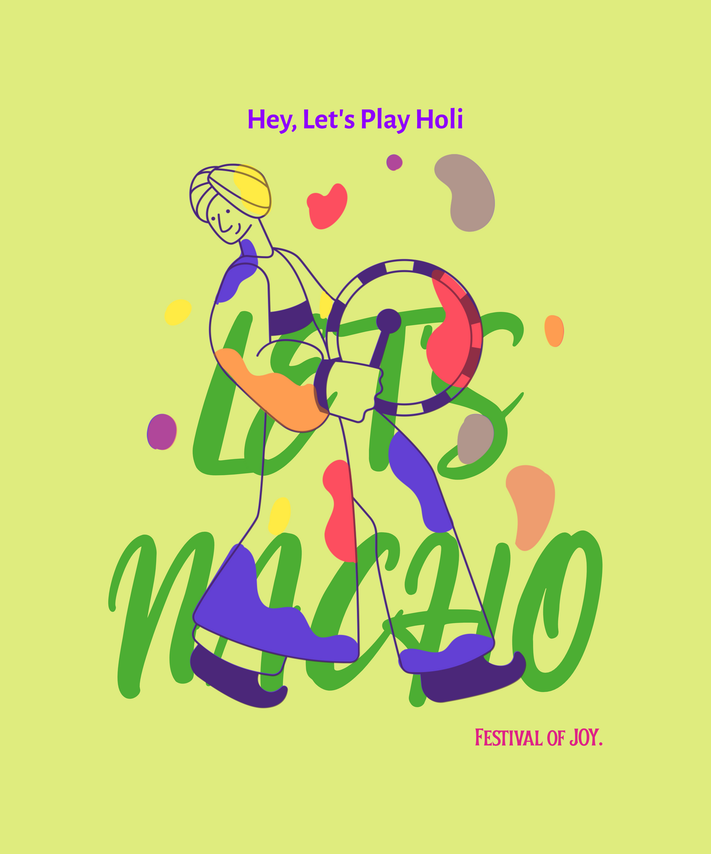 Holi Ovesized Printed T-shirt Unisex