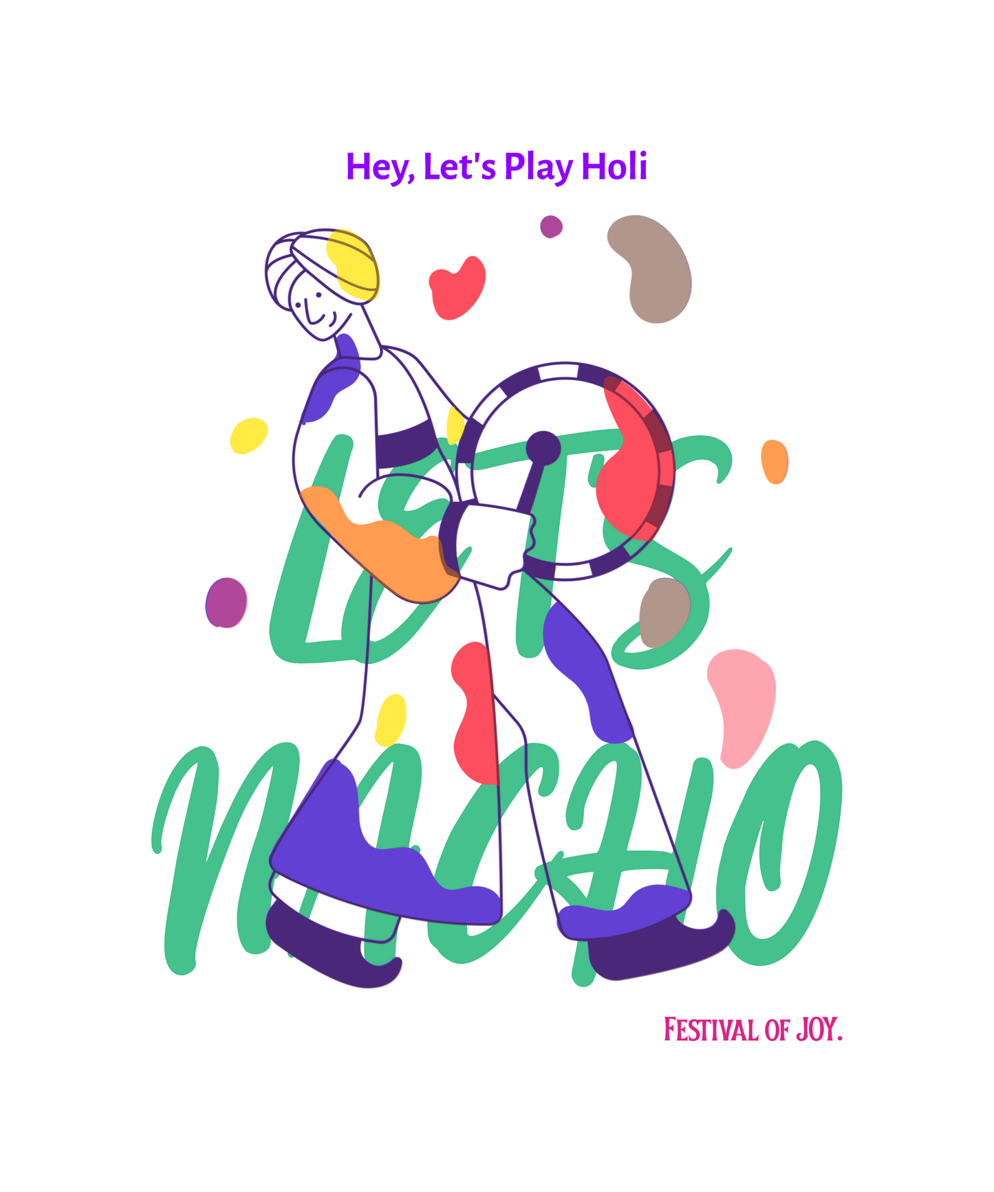 Holi Oversized Printed T-shirt Unisex