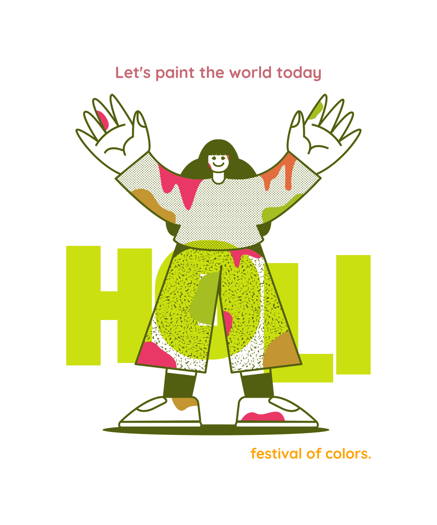 Holi Graphic Printed Oversized T-shirt
