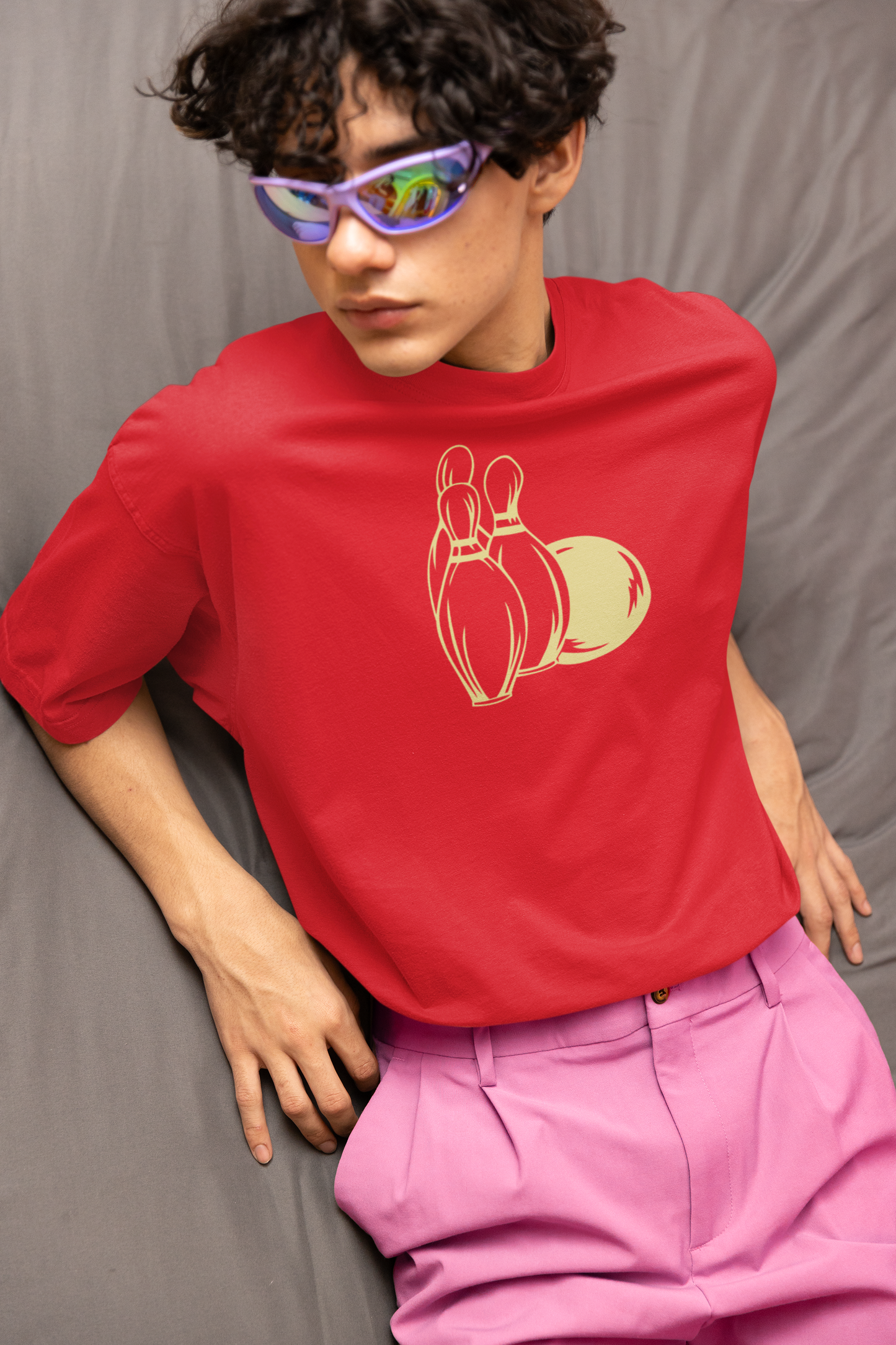 Bowling Graphic Printed Oversized T-shirt