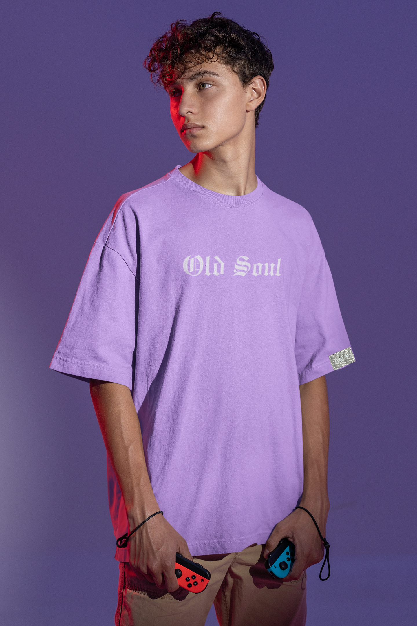 OLD SOUL Typography Printed Oversized T-Shirt