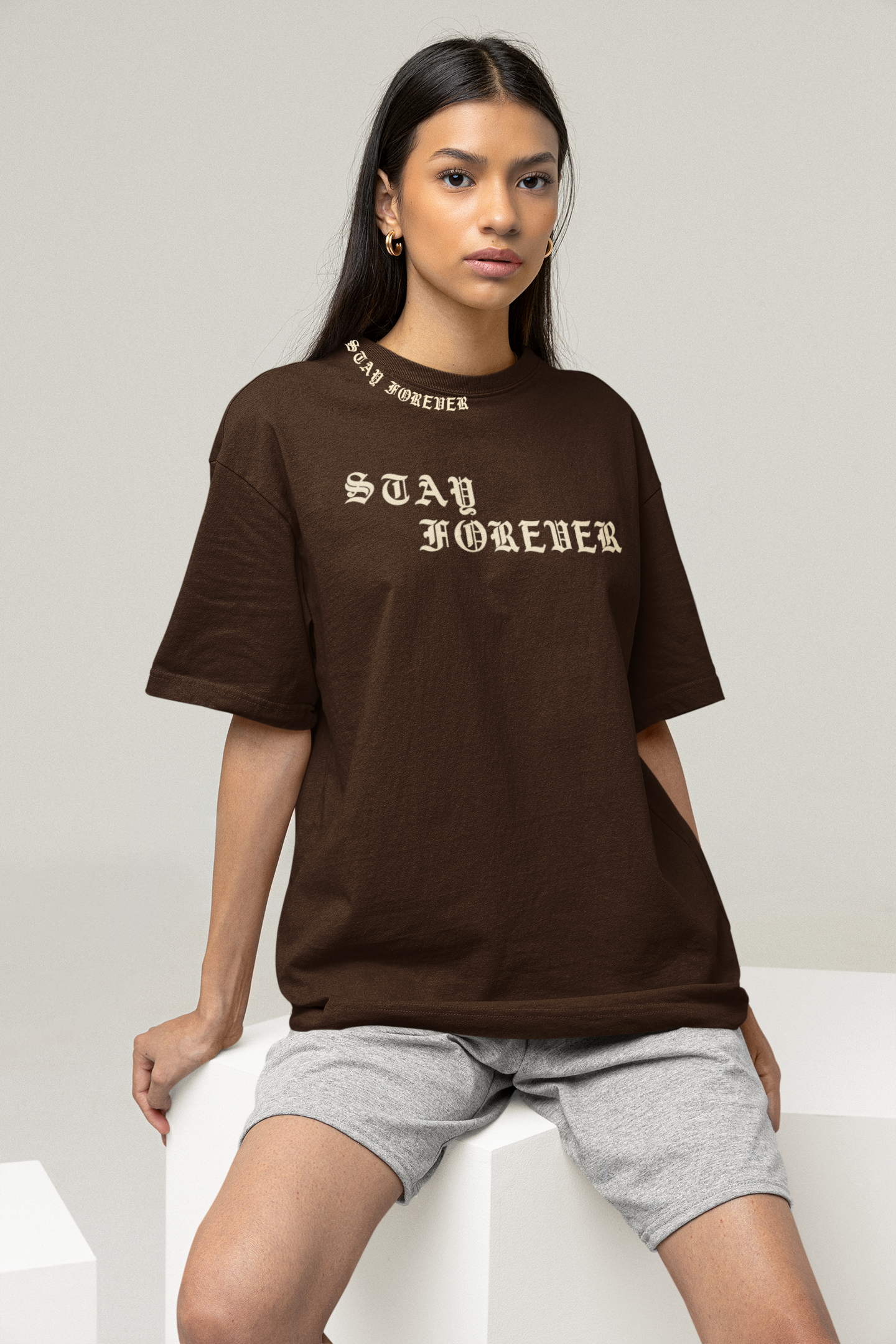 Stay Forever Graphic Printed Oversized T-shirt