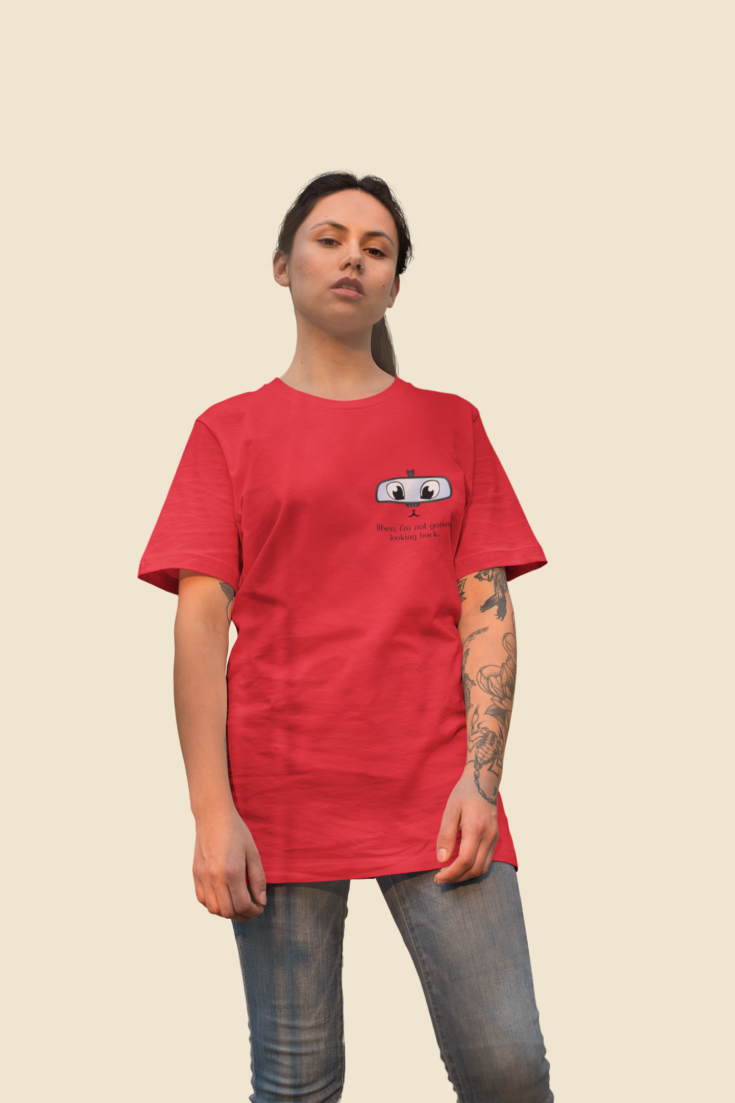 Rear View Printed Oversized T-shirt