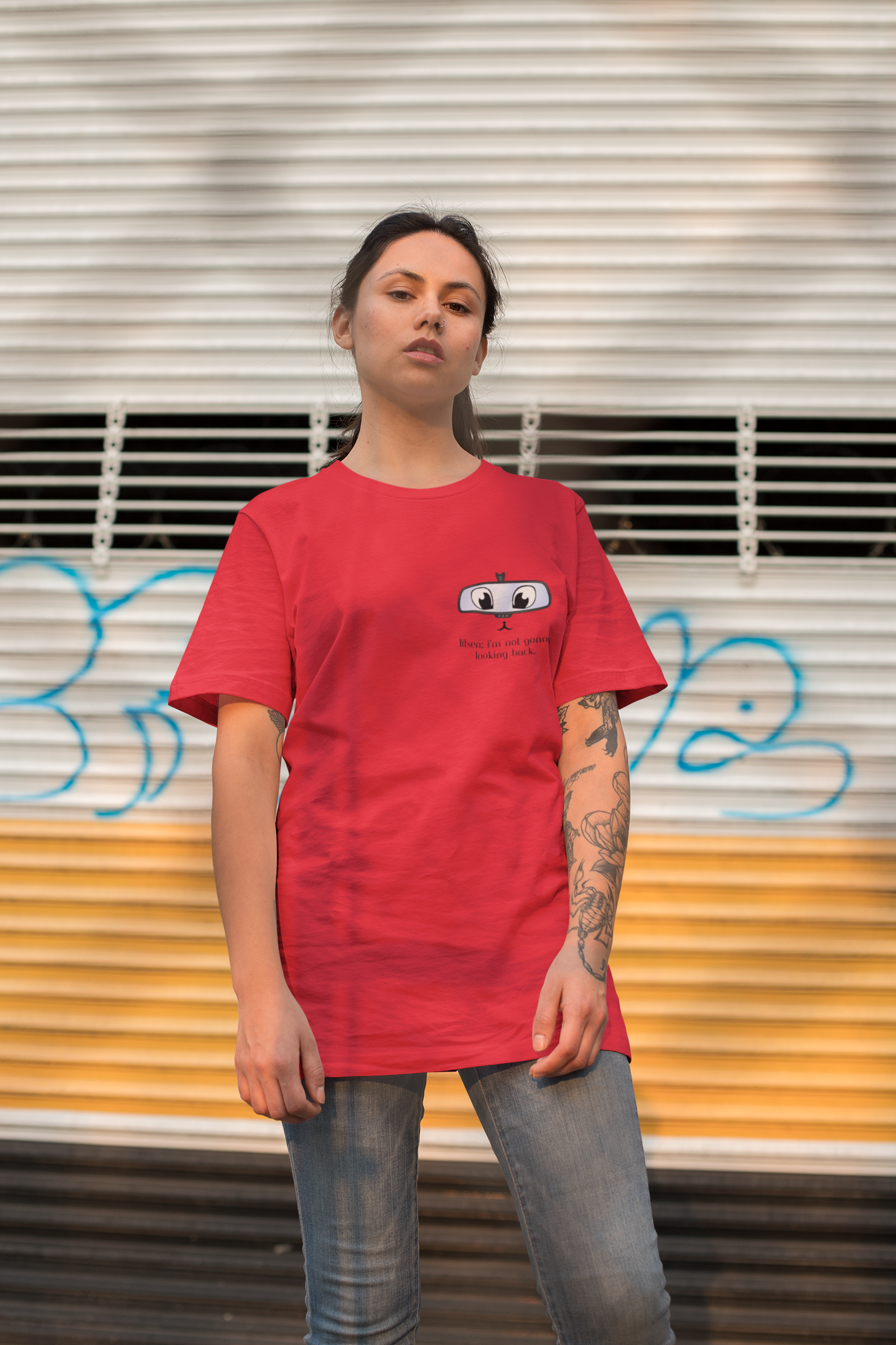 Rear View Printed Oversized T-shirt