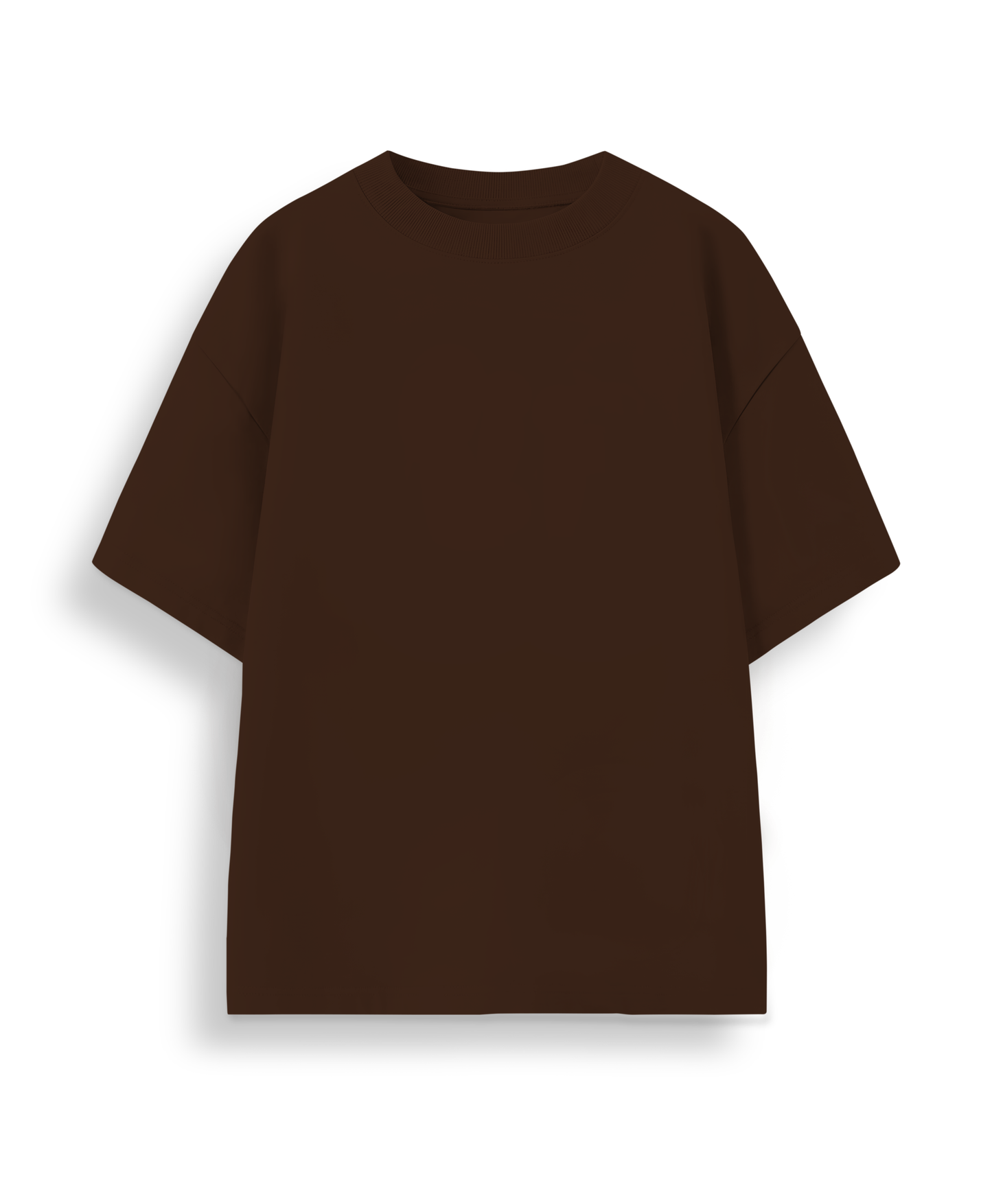 Dark Brown Solid Oversized T-shirt