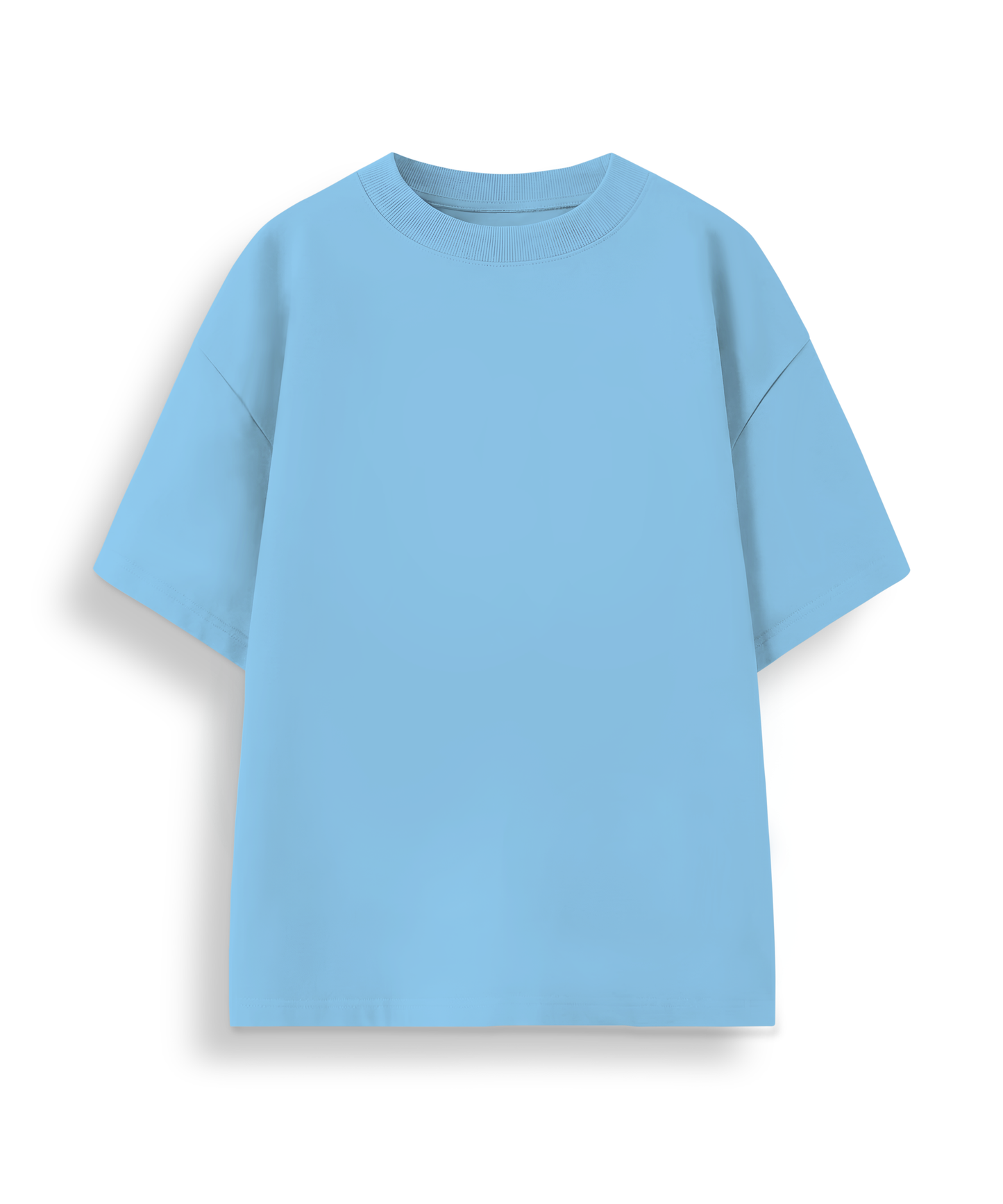 Sky Blue Classic Casuals Plain Oversized T-shirt