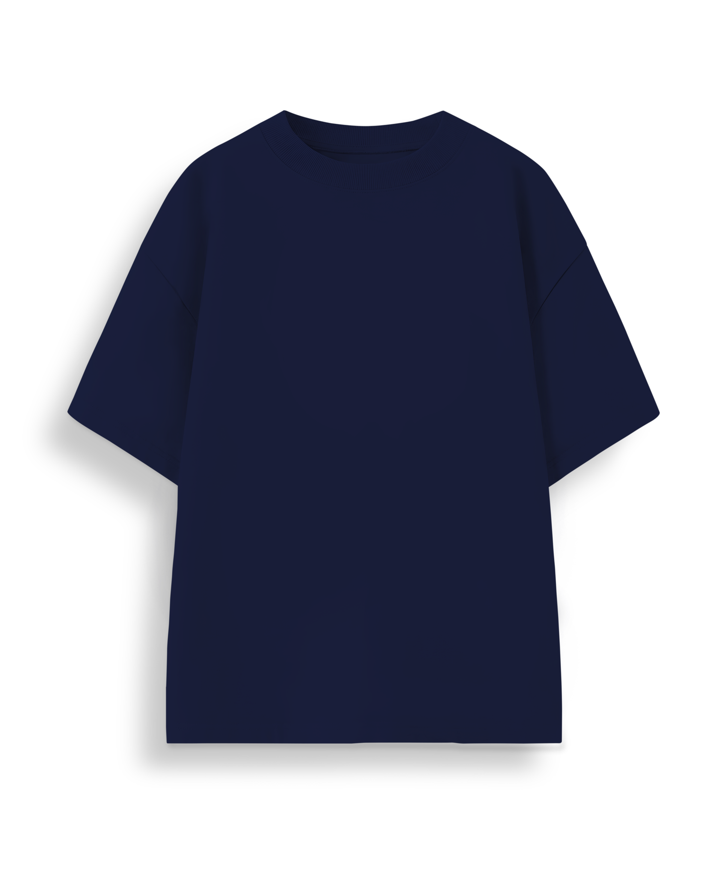 Navy Blue Classic Casuals Solid Oversized T-shirt