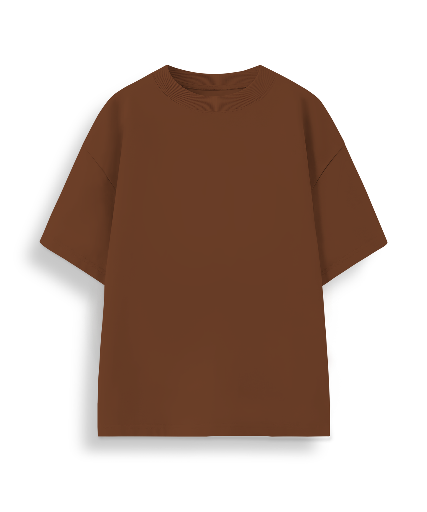 Brown Classic Casuals Plain Solid Oversized T-shirt