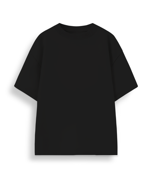 Black Classic Casuals Plain Solid Oversized T-shirt