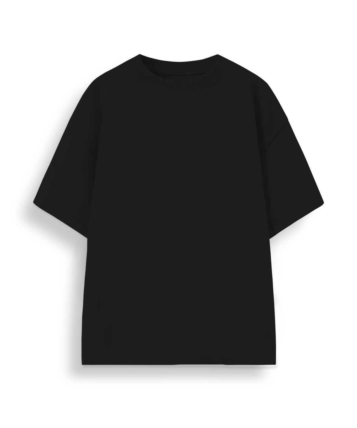 Black Solid Oversized Tee