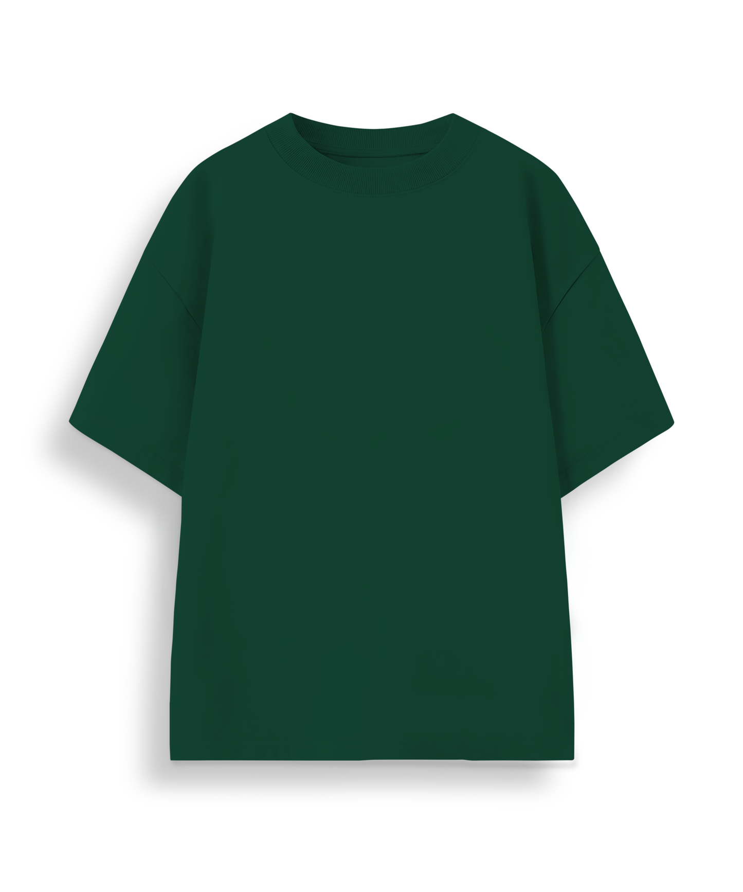 Dark Green Solid Oversized Tee
