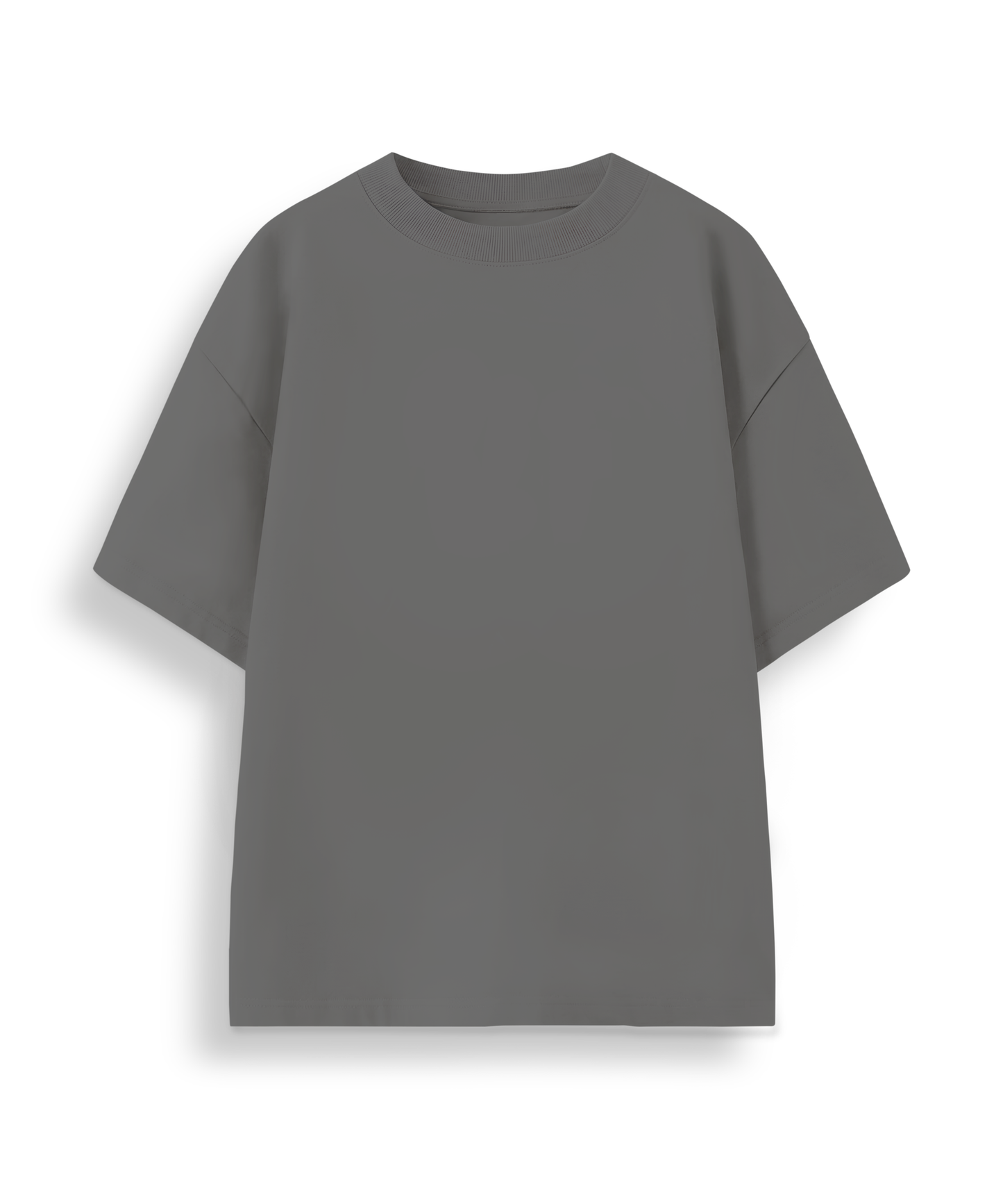 Dark Grey Solid Oversized Tee