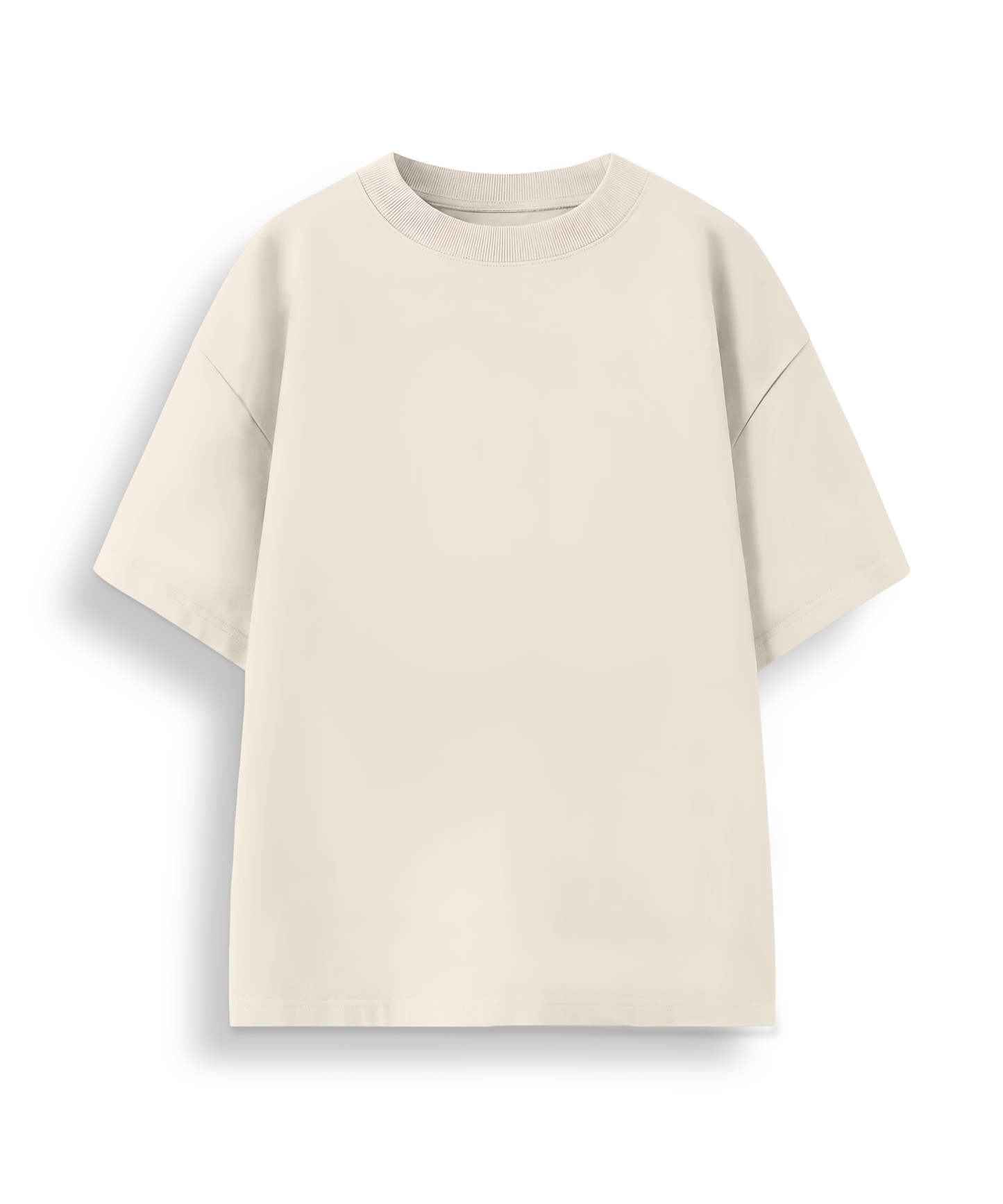 Off White Solid Oversized Tee