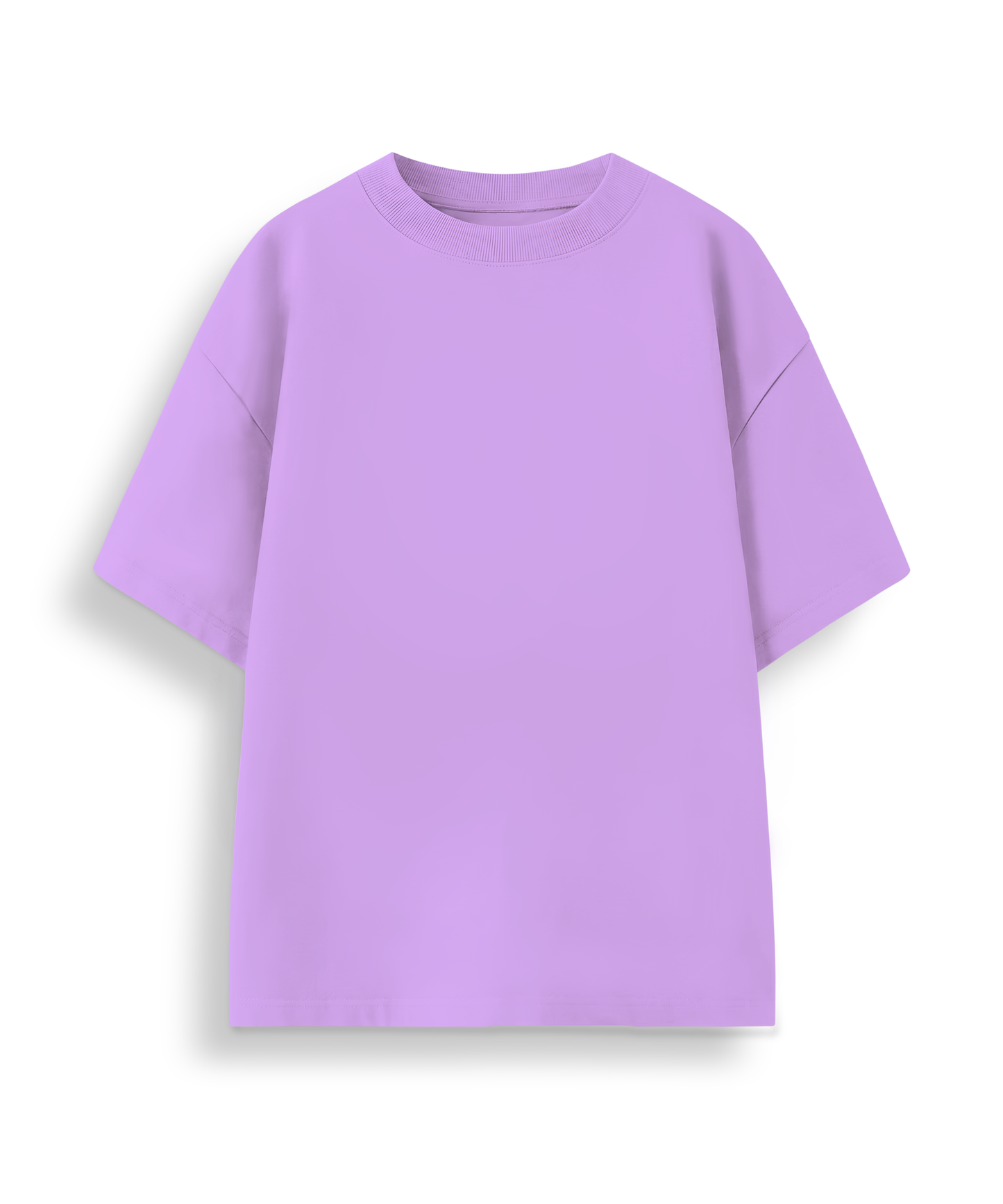Lavender Solid Basic Oversized T-shirt