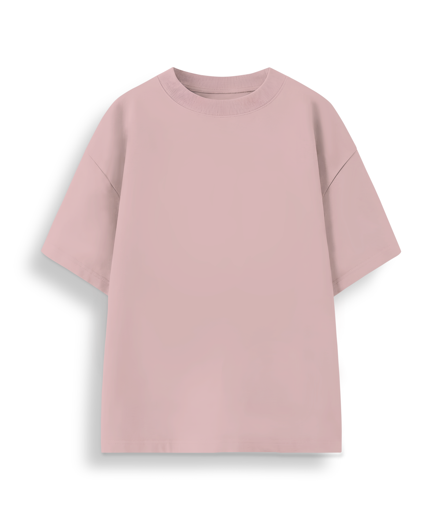 Baby Pink Classic Casuals Plain Oversized T-shirt