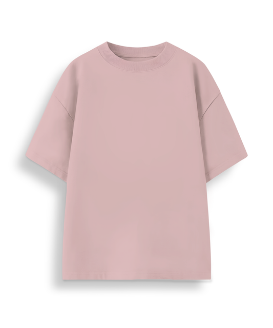 Baby Pink Classic Casuals Plain Oversized T-shirt