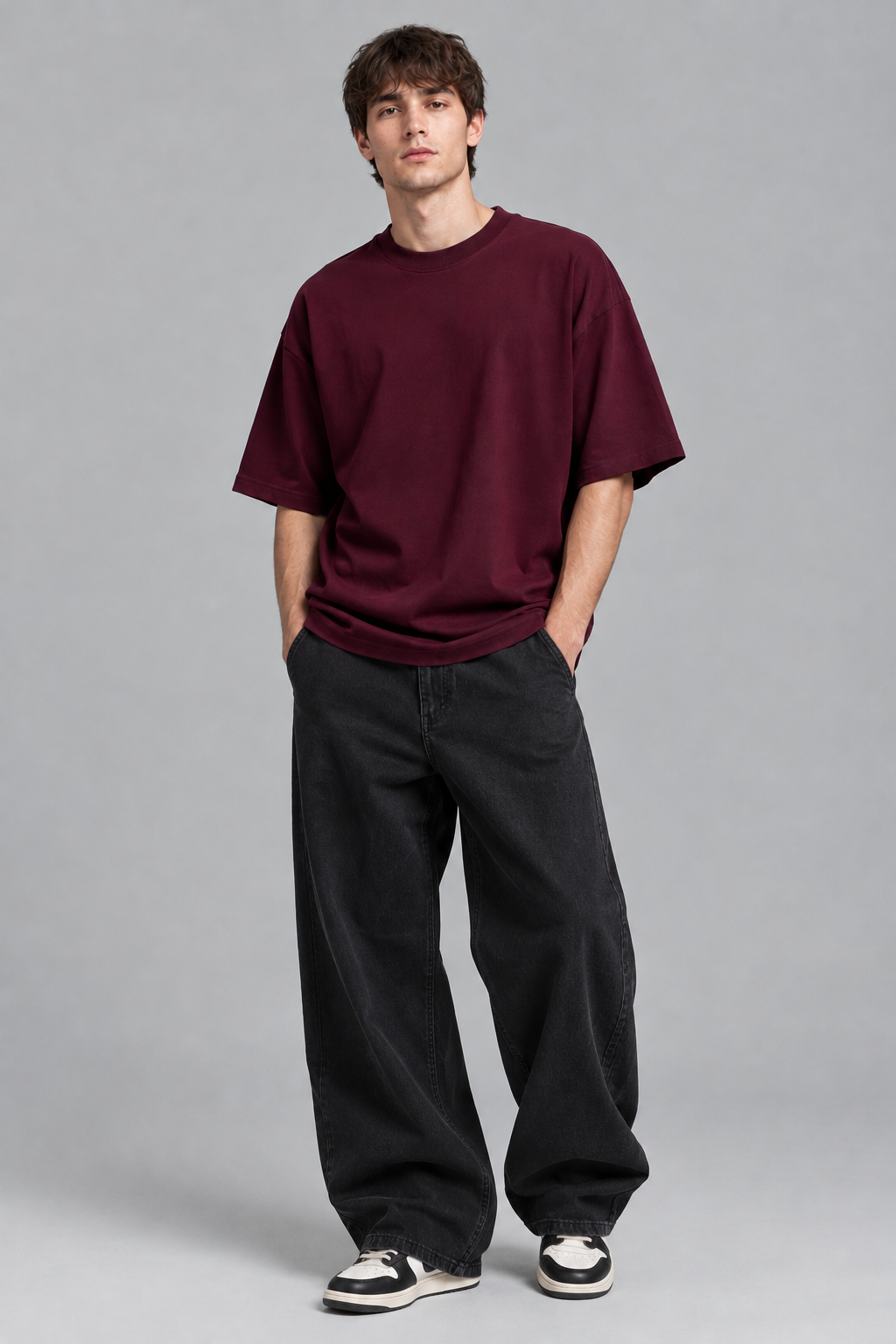 Wine Premium Casual Oversized Tee