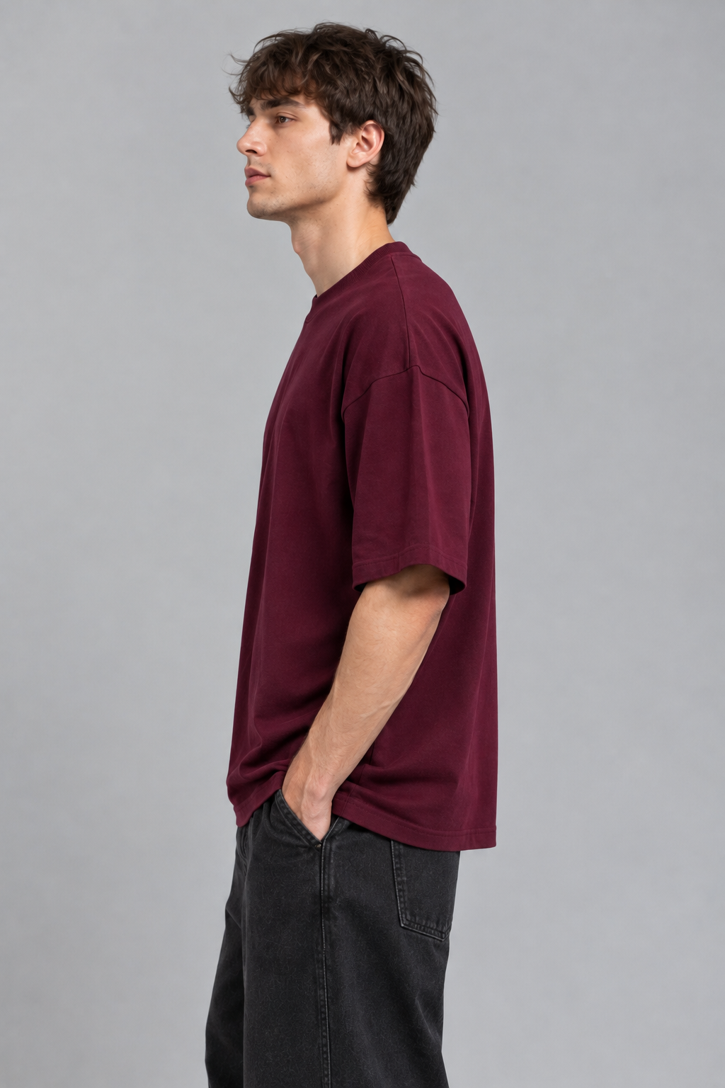 Wine Premium Casual Oversized Tee