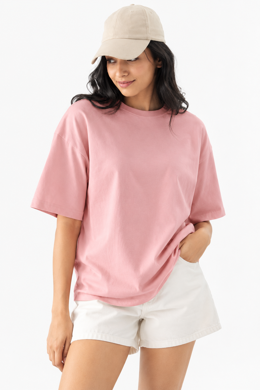 Dusty Blush Pink Oversized Tee – Women