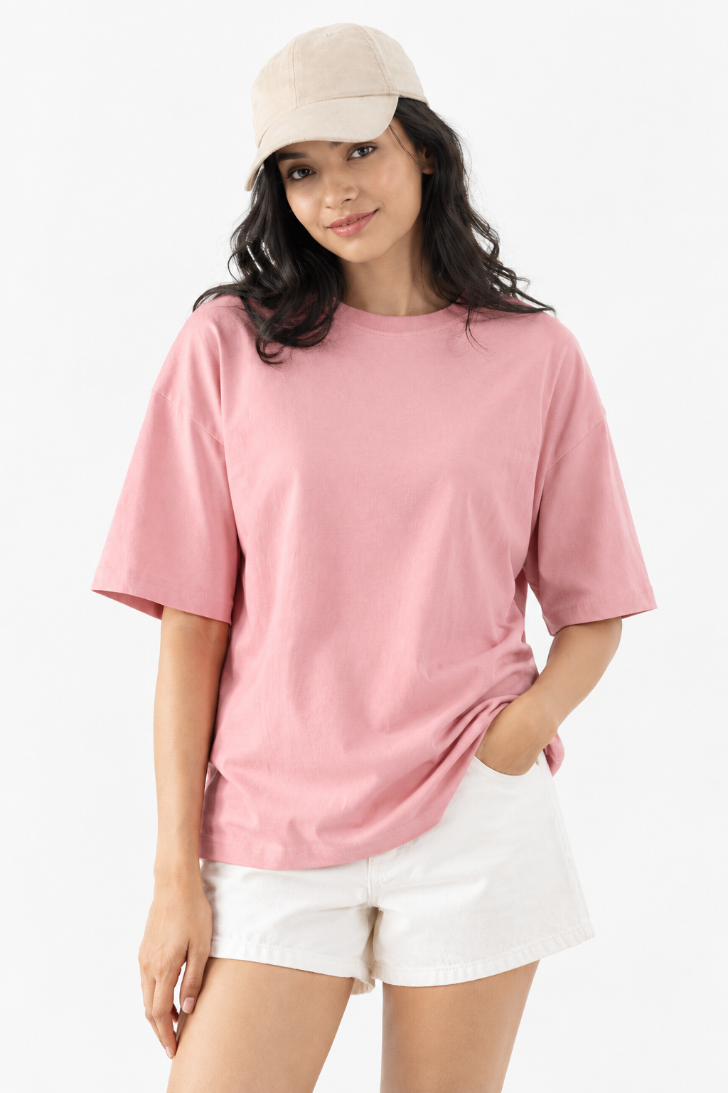 Dusty Blush Pink Oversized Tee – Women