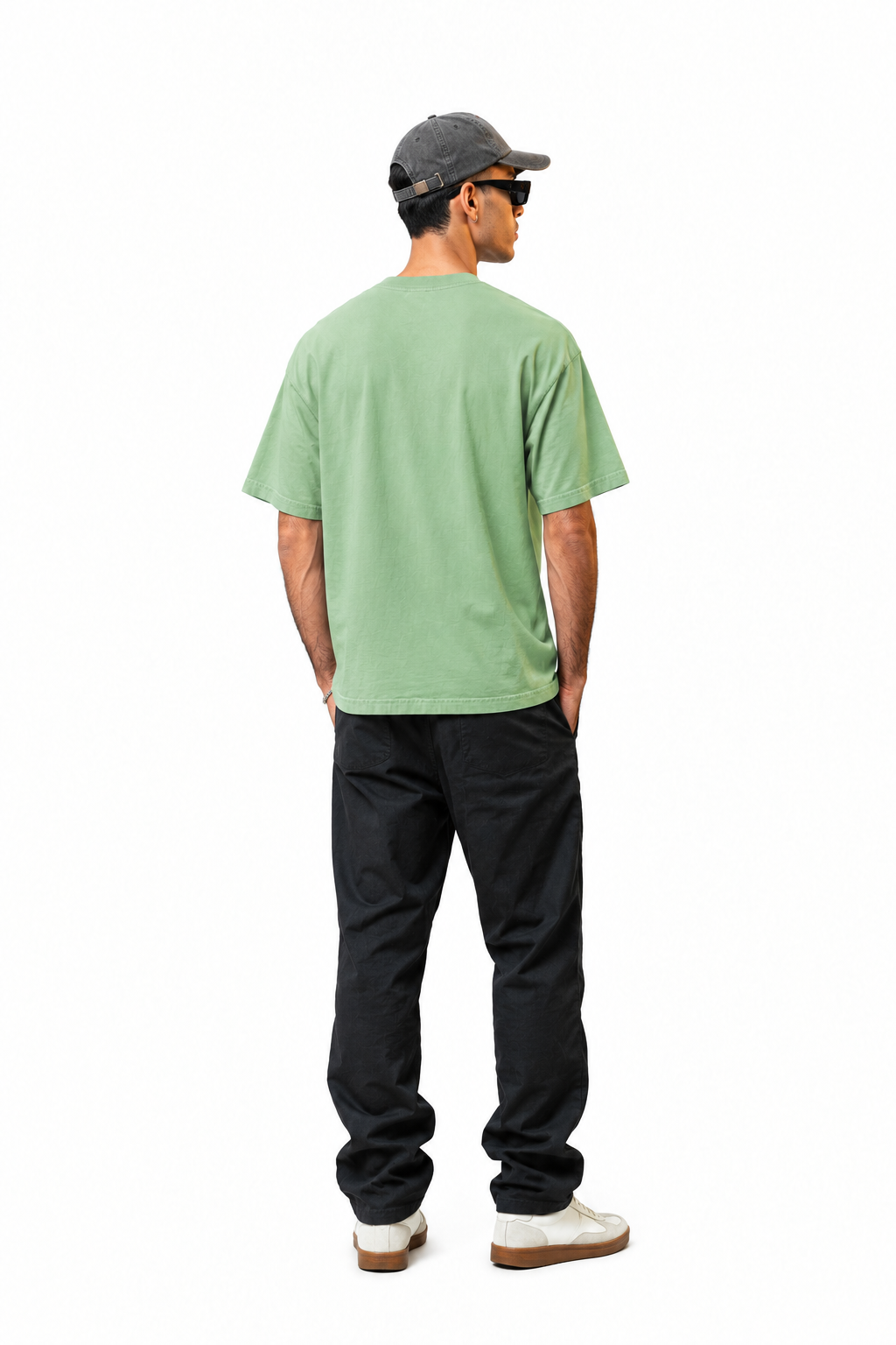 Pistachio Green Solid Oversized Tee