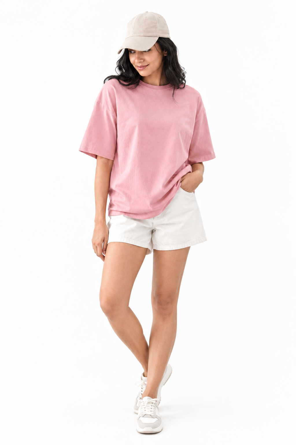 Dusty Blush Pink Oversized Tee – Women