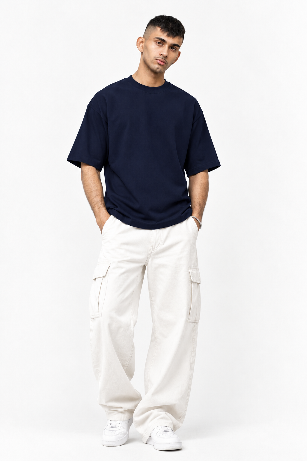 Navy Blue Classic Oversized Tee