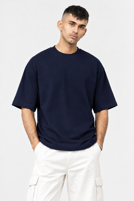 Navy Blue Classic Oversized Tee