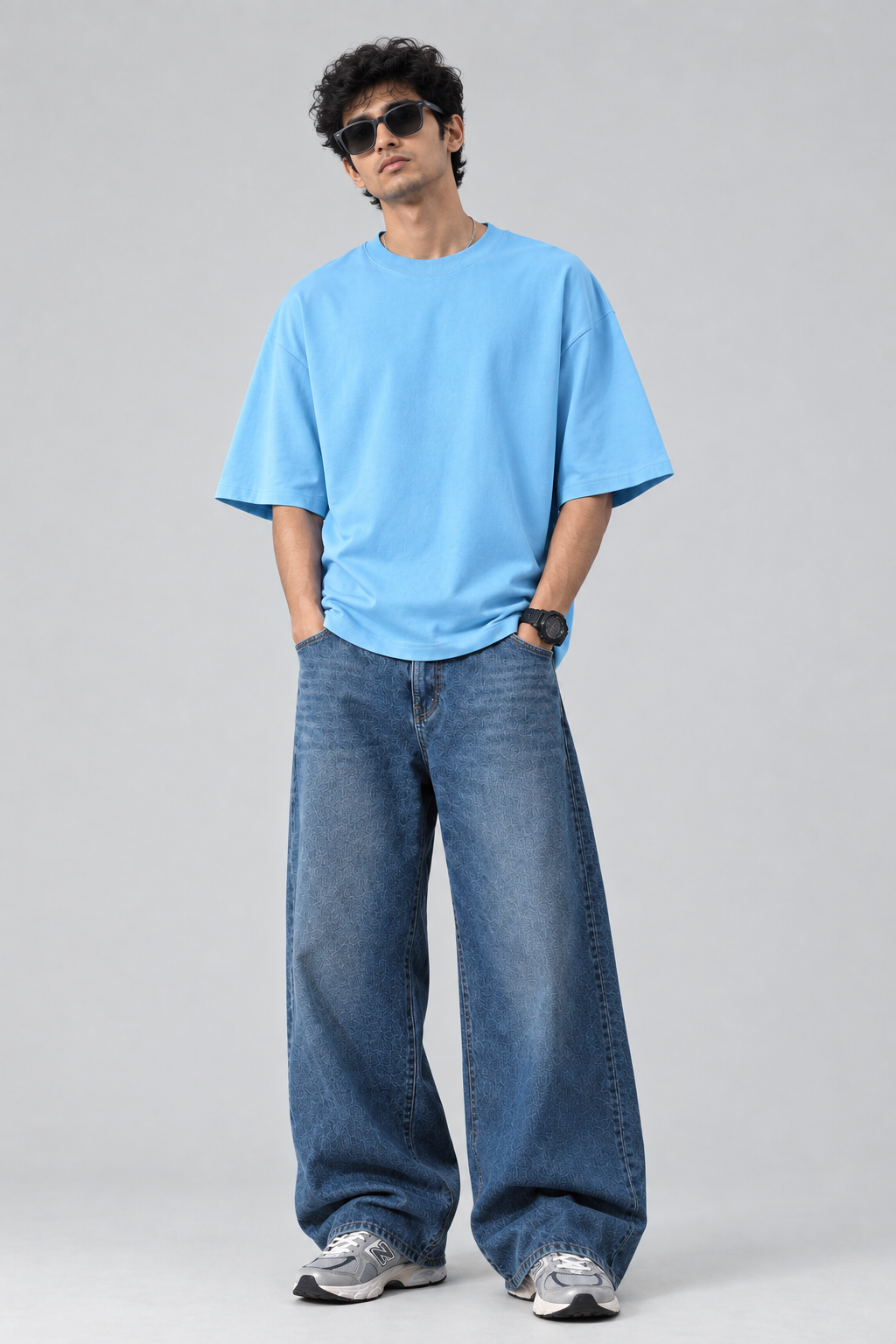Sky Blue Classic Oversized Tee