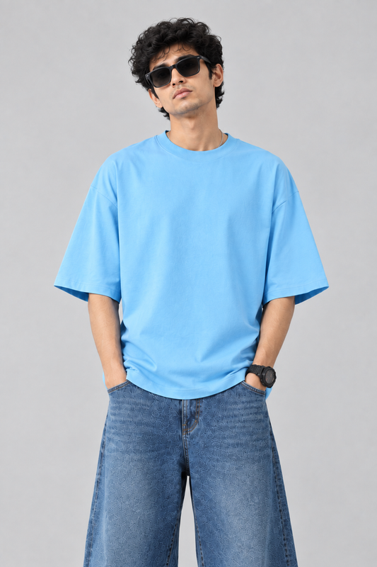 Sky Blue Classic Oversized Tee