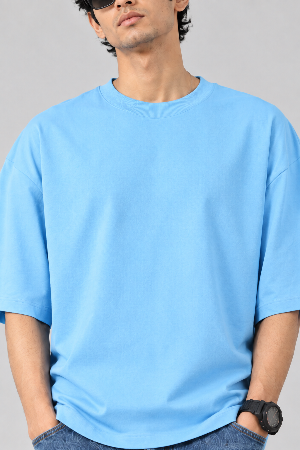 Sky Blue Classic Oversized Tee