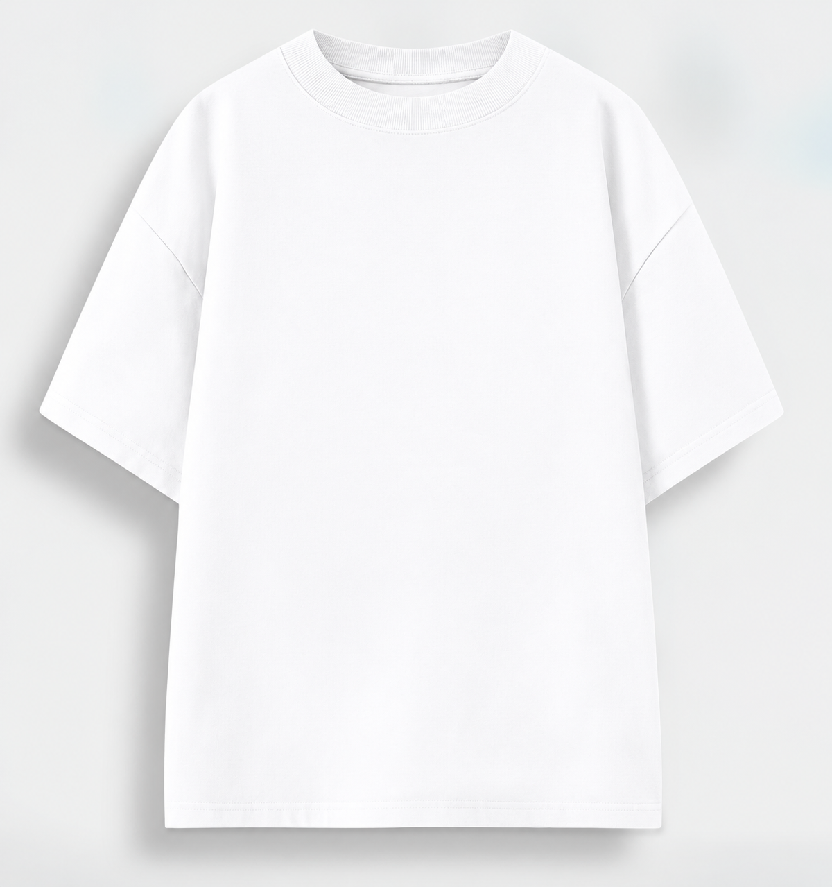 White Classic Solid Oversized Tee