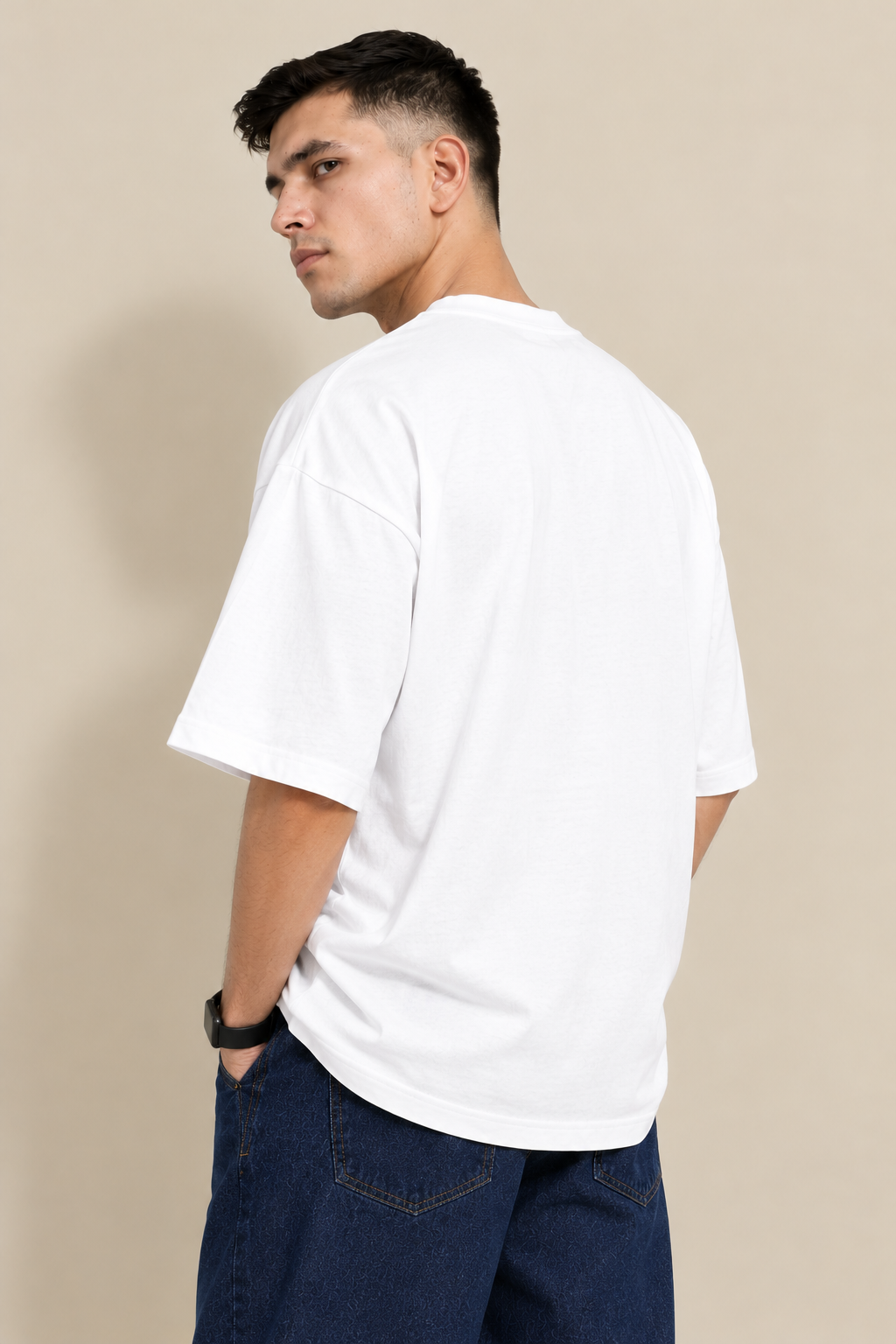 White Classic Solid Oversized Tee