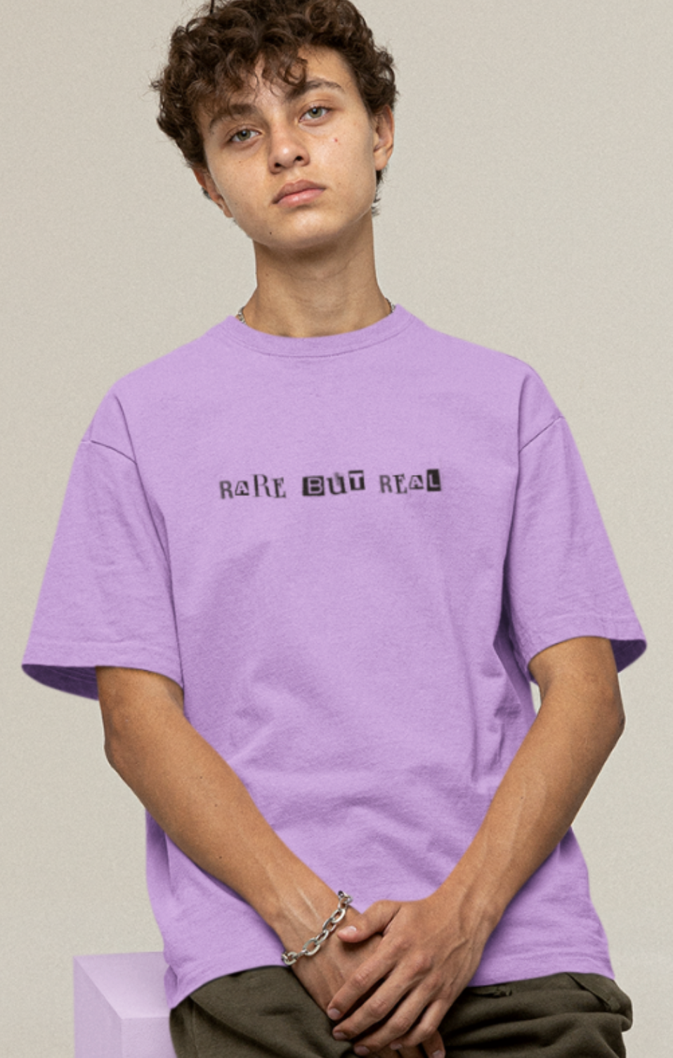 Rare But Real Typography Printed Oversized T-shirt