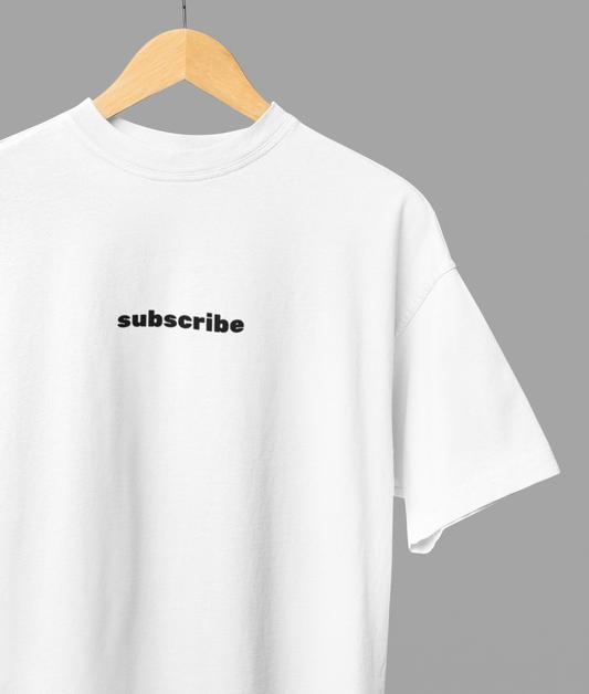 SUBSCRIBE Typography Printed Oversized T-shirt