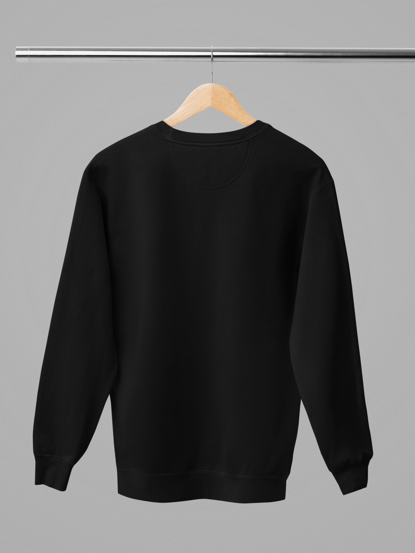 Black Sweatshirt Solid Plain Woman