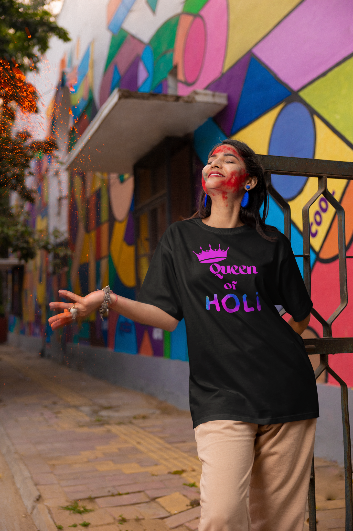 Holi Printed Oversized T-shirt Unisex