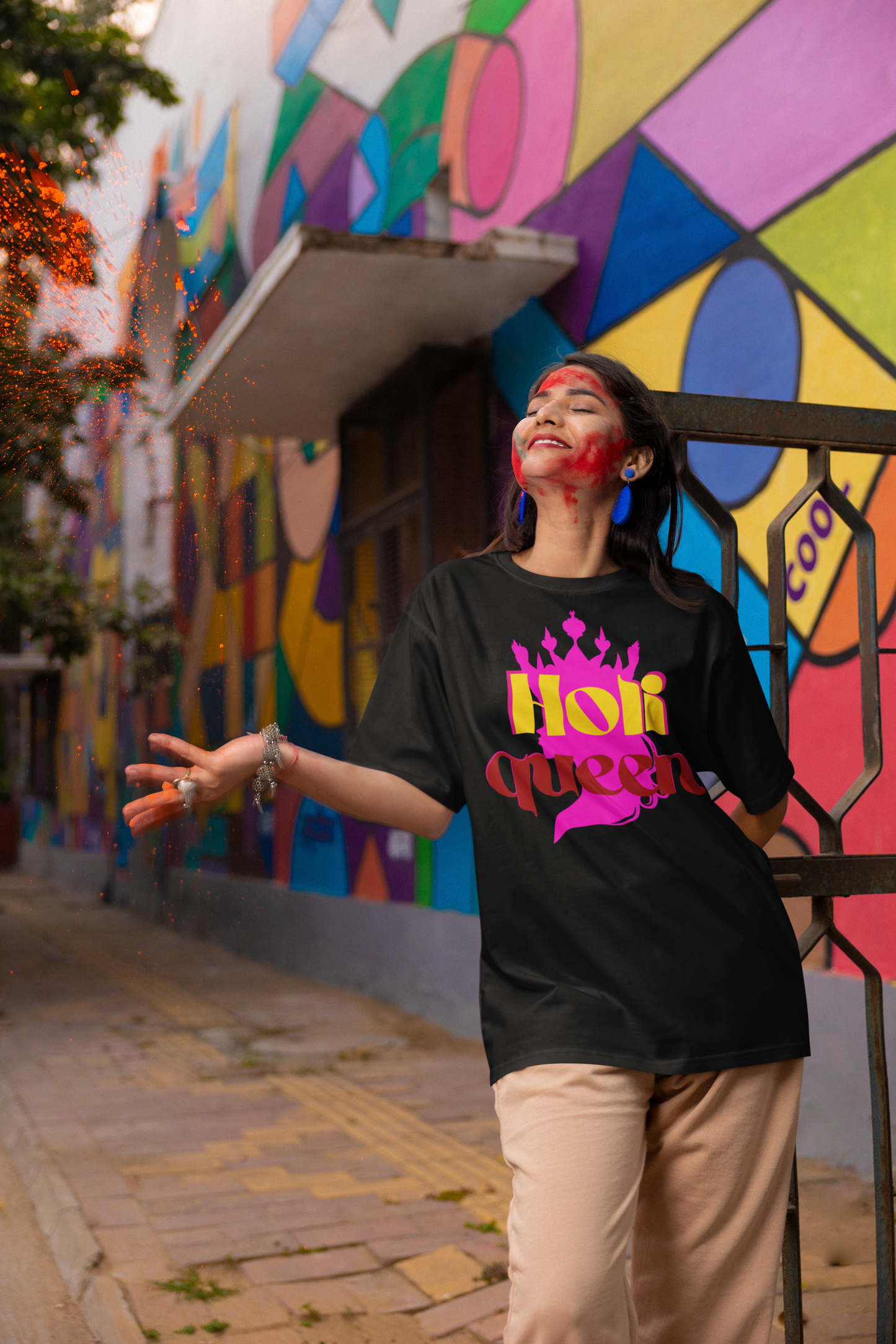 Holi Oversized Printed T-shirt