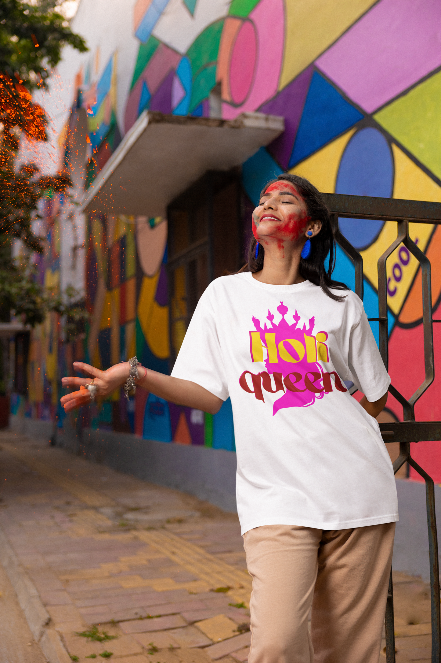 Holi Oversized Printed T-shirt