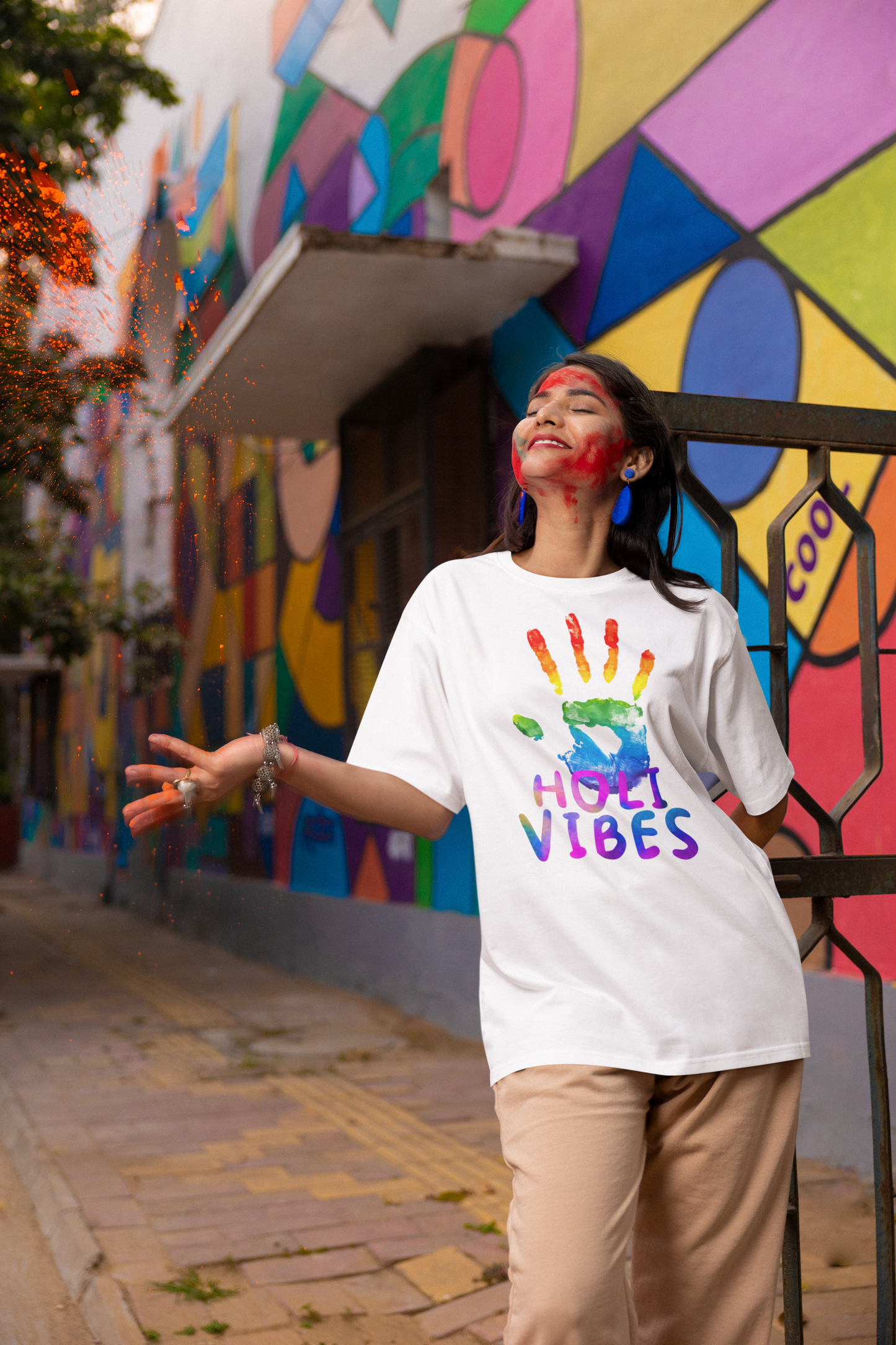 Holi Printed Oversized T-shirt Unisex