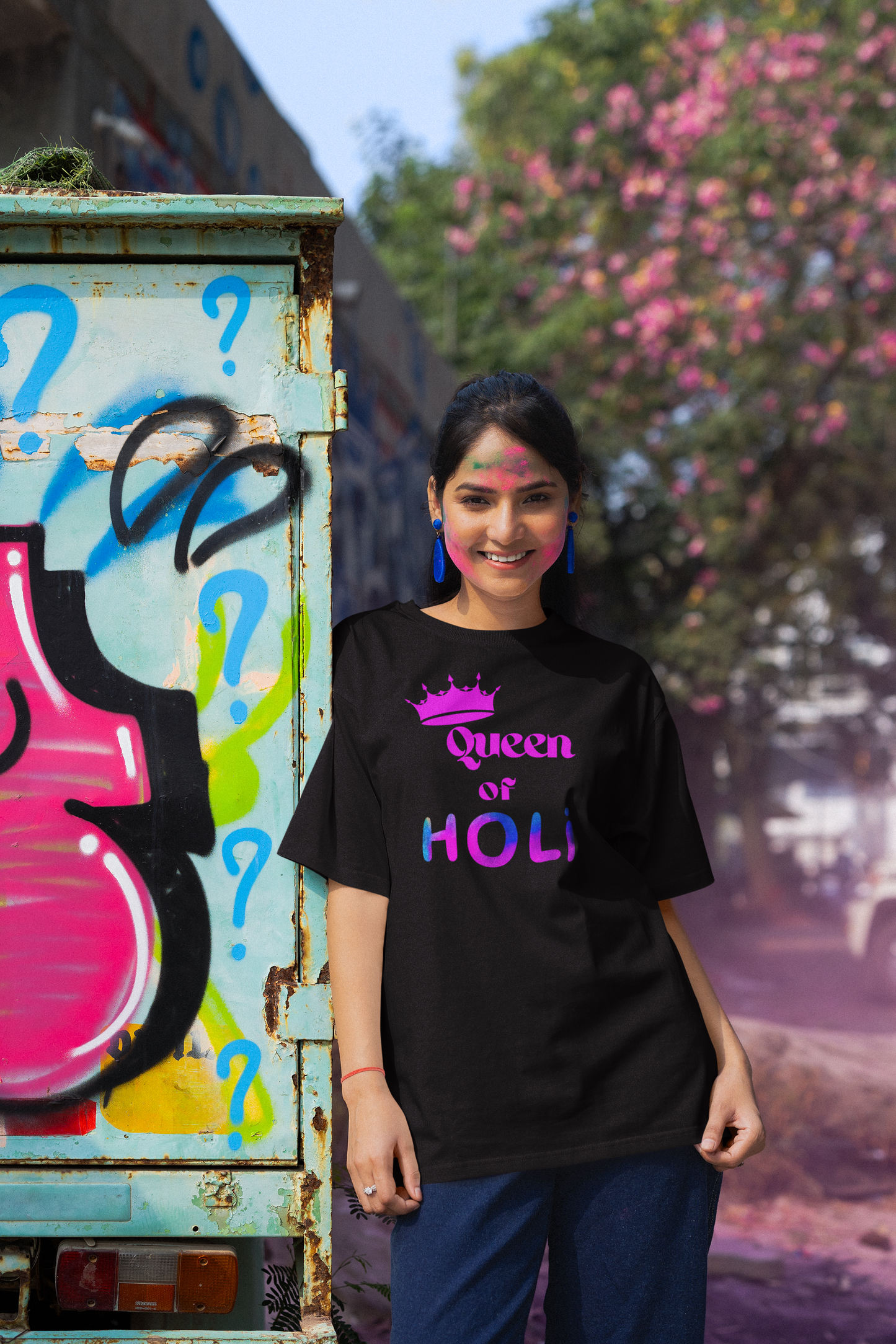 Holi Printed Oversized T-shirt Unisex