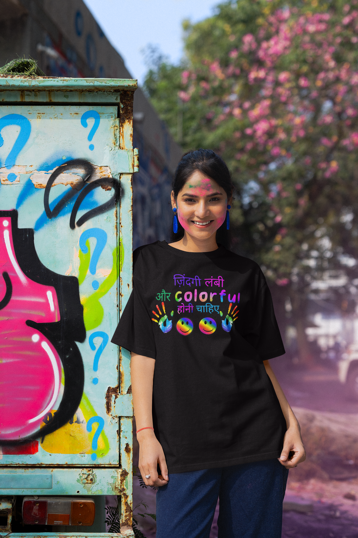 Holi Printed Oversized T-shirt Unisex