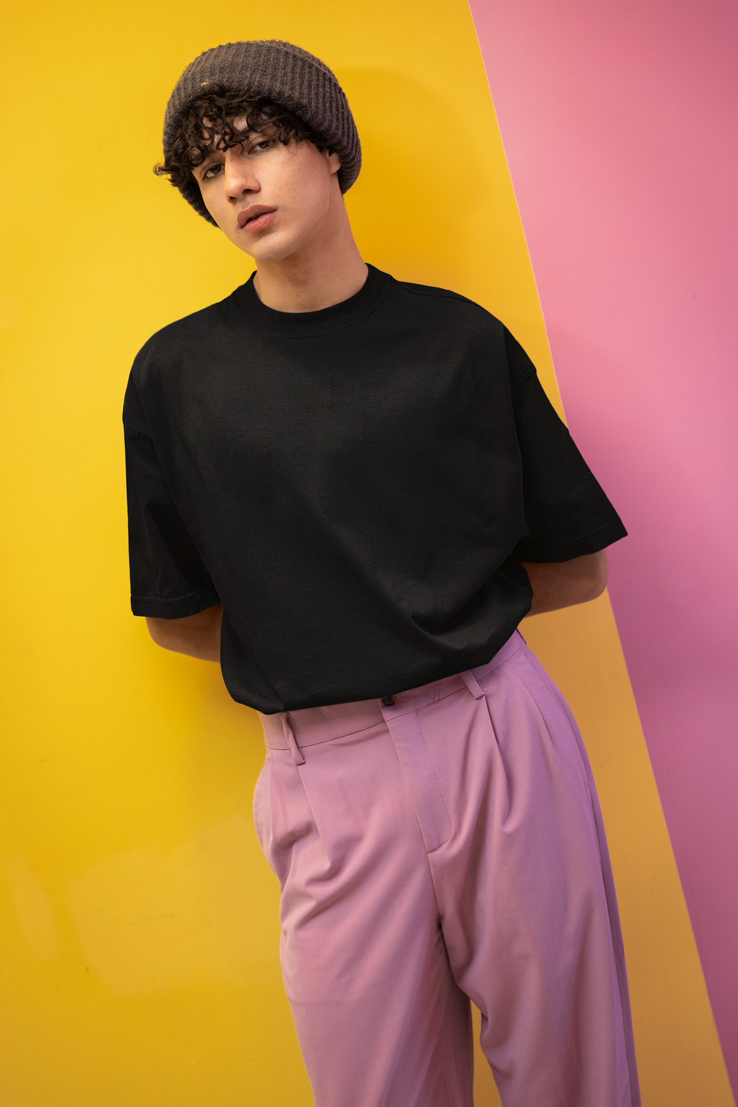 BLACK Printed Oversized T-shirt