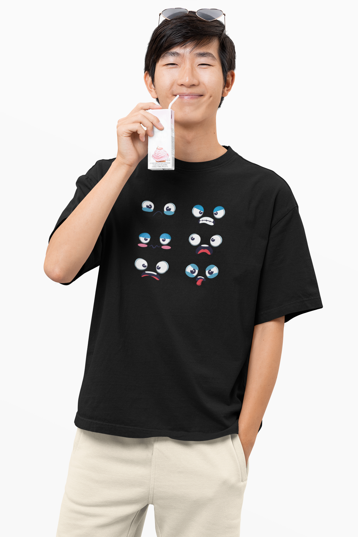 Bunch of Moods Graphic Printed Oversized T-shirt